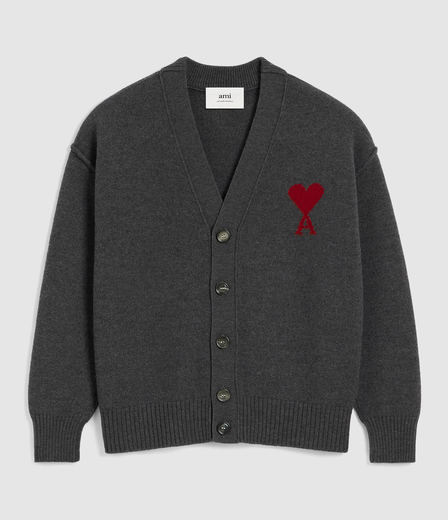 Cardigan Ami De Coeur Gris Chine   Rouge