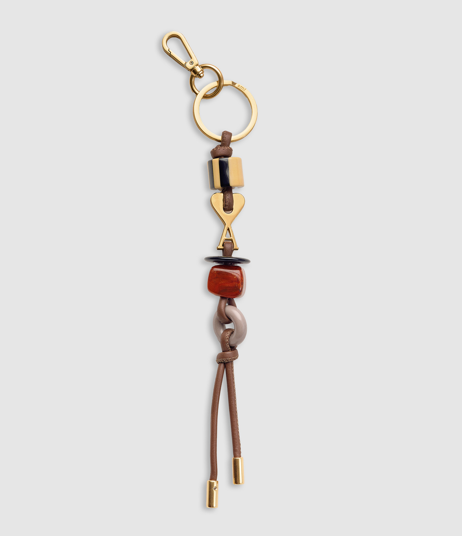 Porte Cles Ami De Coeur Pearls Caramel Or Vibre