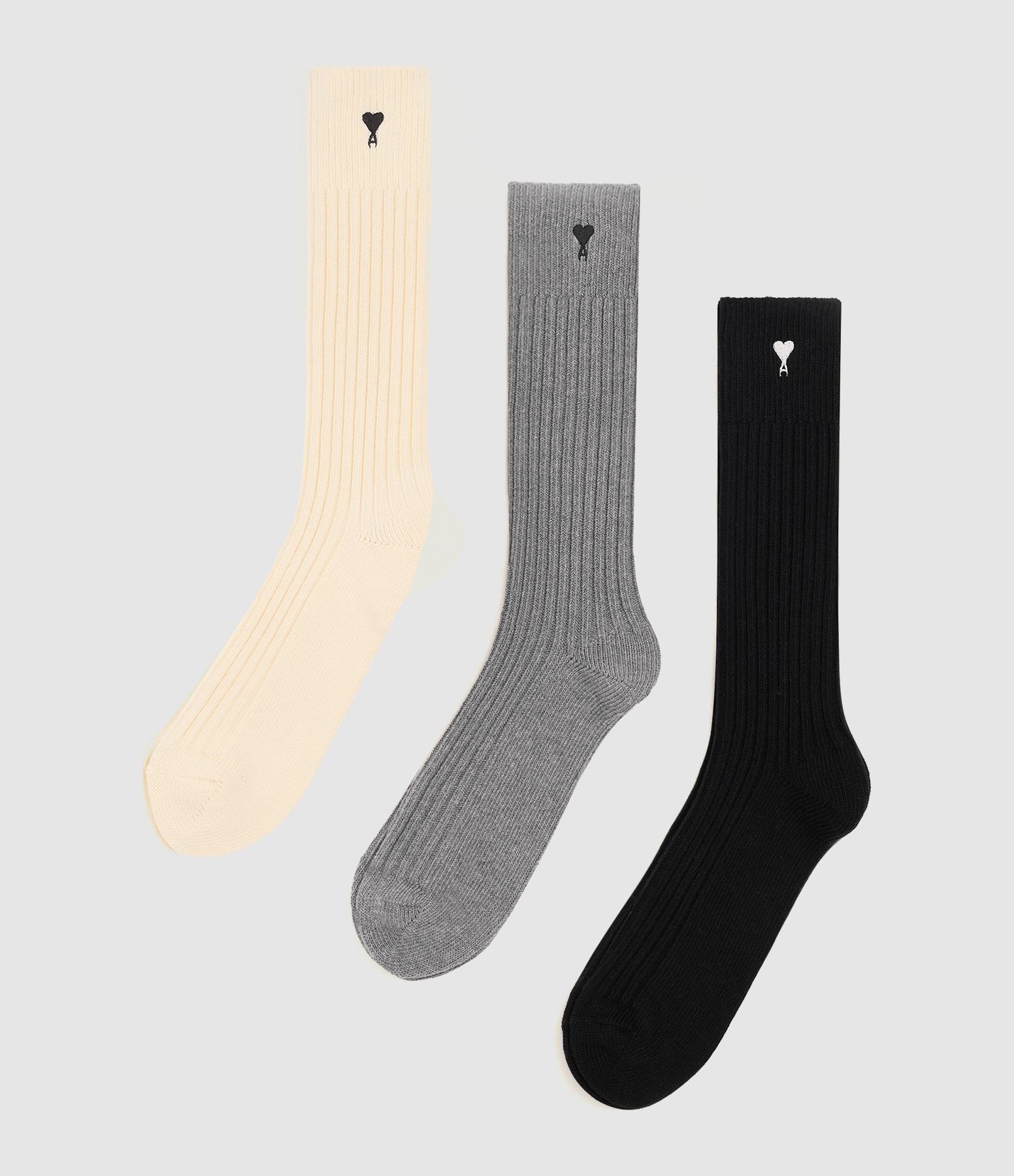 Chaussettes Three Pack Black Ami De Cœur Off Wh Grey Black Off Wh
