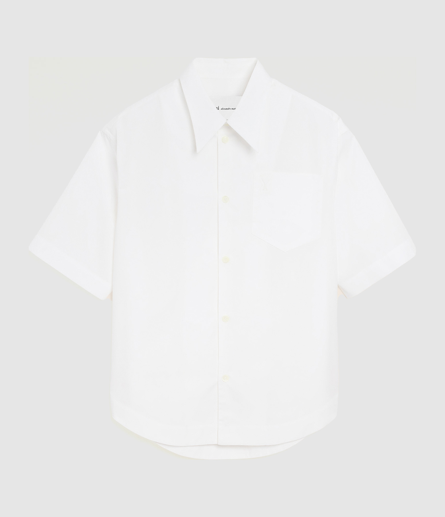 Chemise Sleeve Wide With Camp Collar And Patch Pocket Blanc