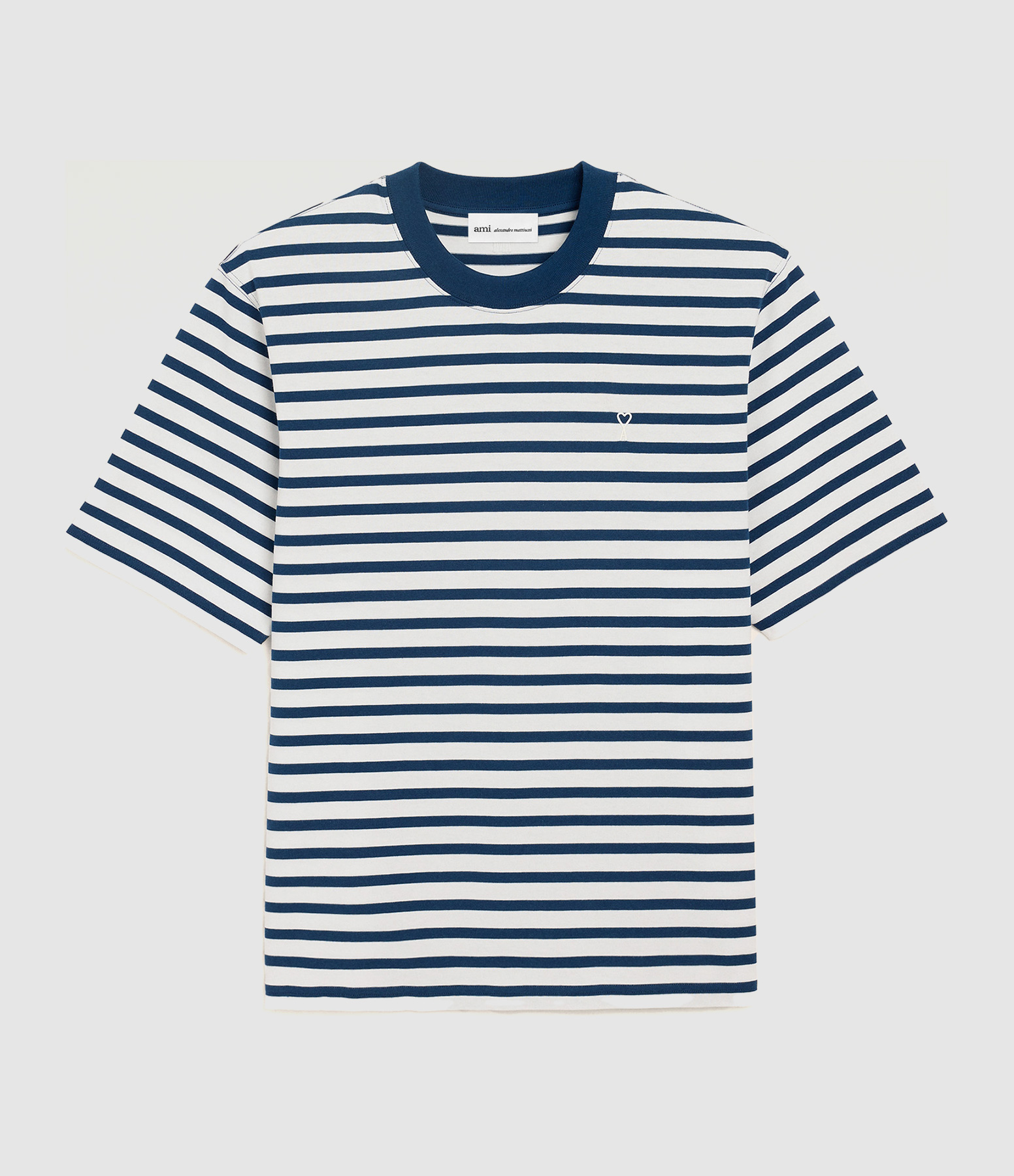 T-Shirt With Ami De Coeur Patch Encre Blanc