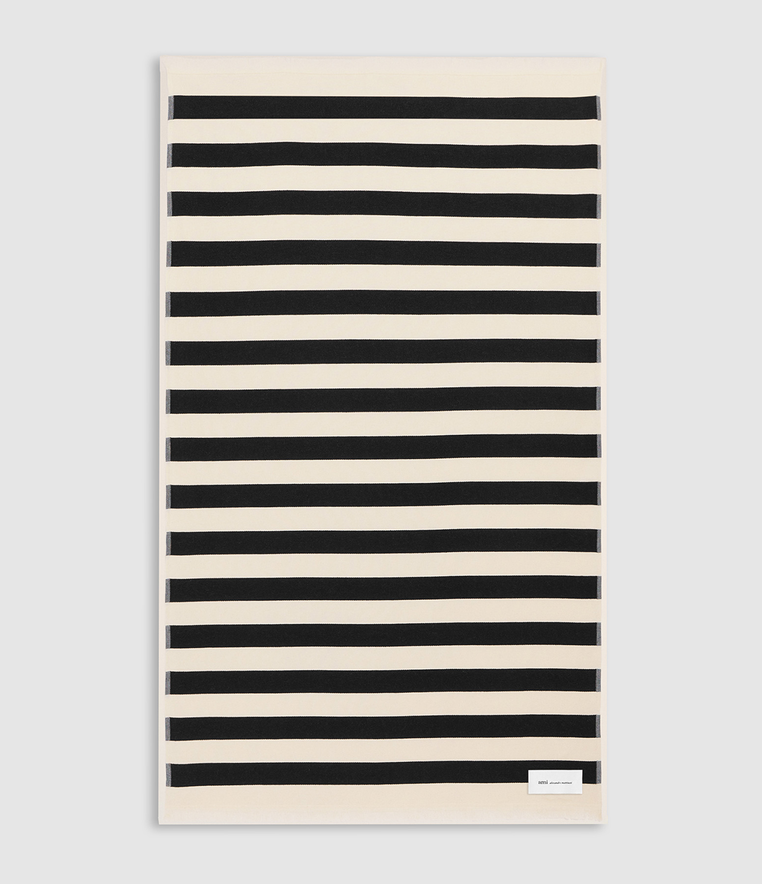 Serviette Stripes Beach Noir Blanc Creme