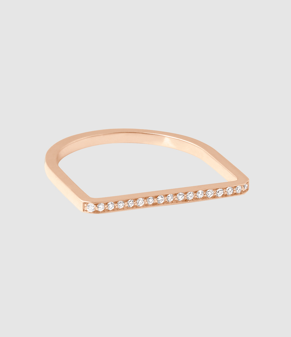 Bague Medellin Carré Or Rose Diamants