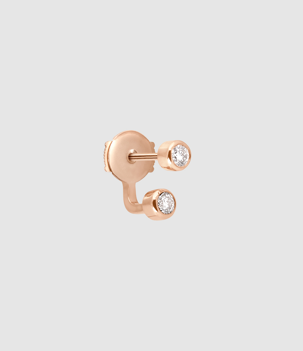 Boucle d'oreille Mademoiselle Else Diamants Or Rose (vendue à l'unité)