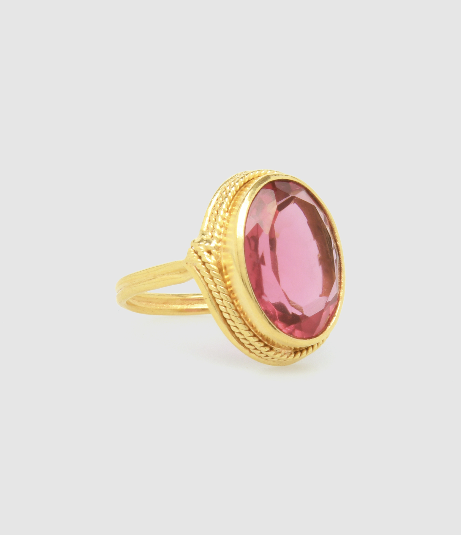 Bague Sphinx Big Hidro Tourmaline Rose