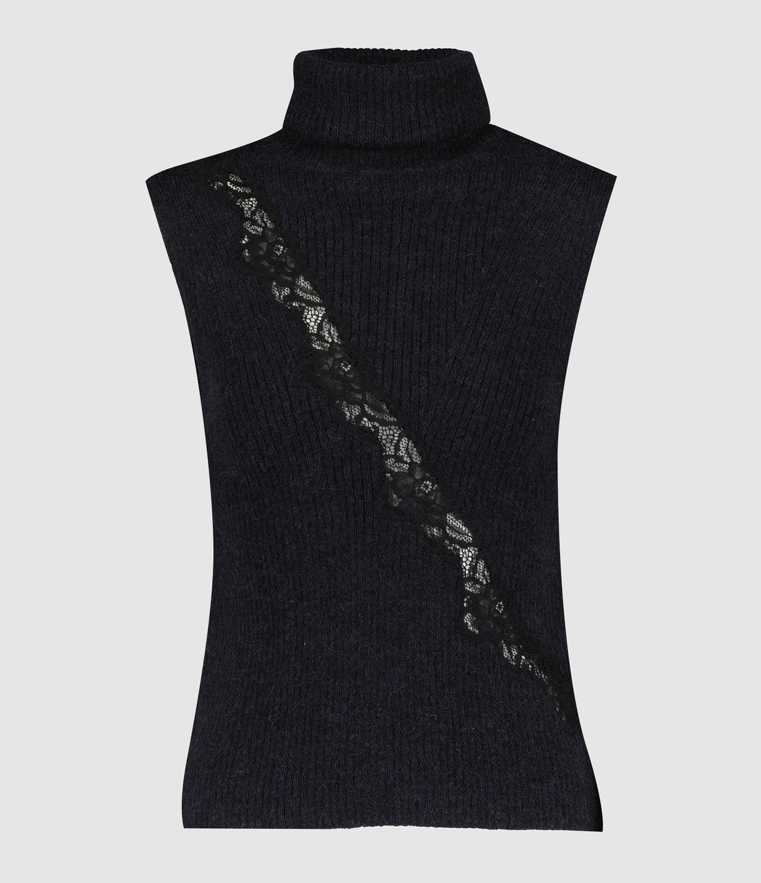Pull Sans Manches Laine Black
