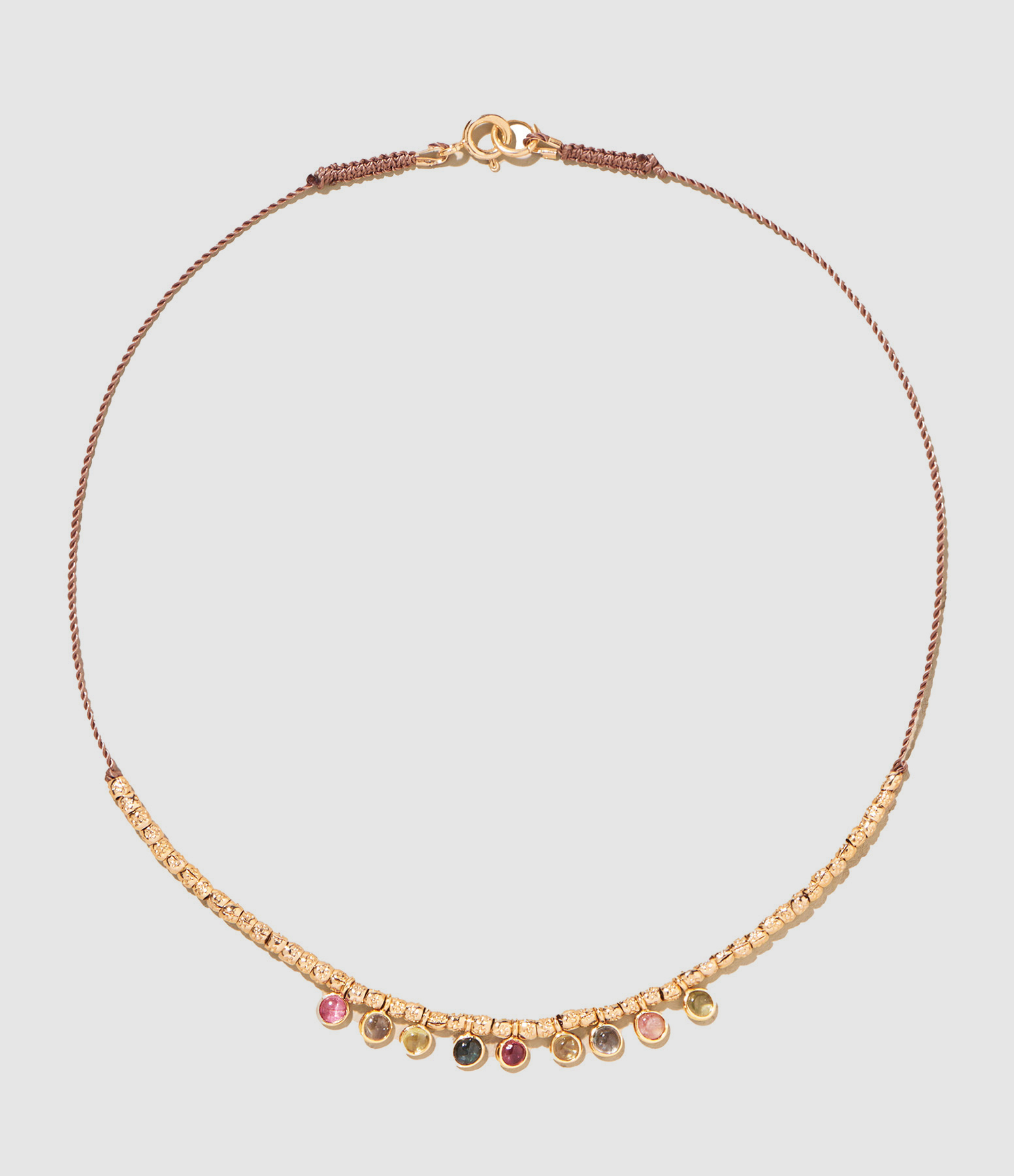 Collier Vamsa Tourmaline Multicolore Argent Doré