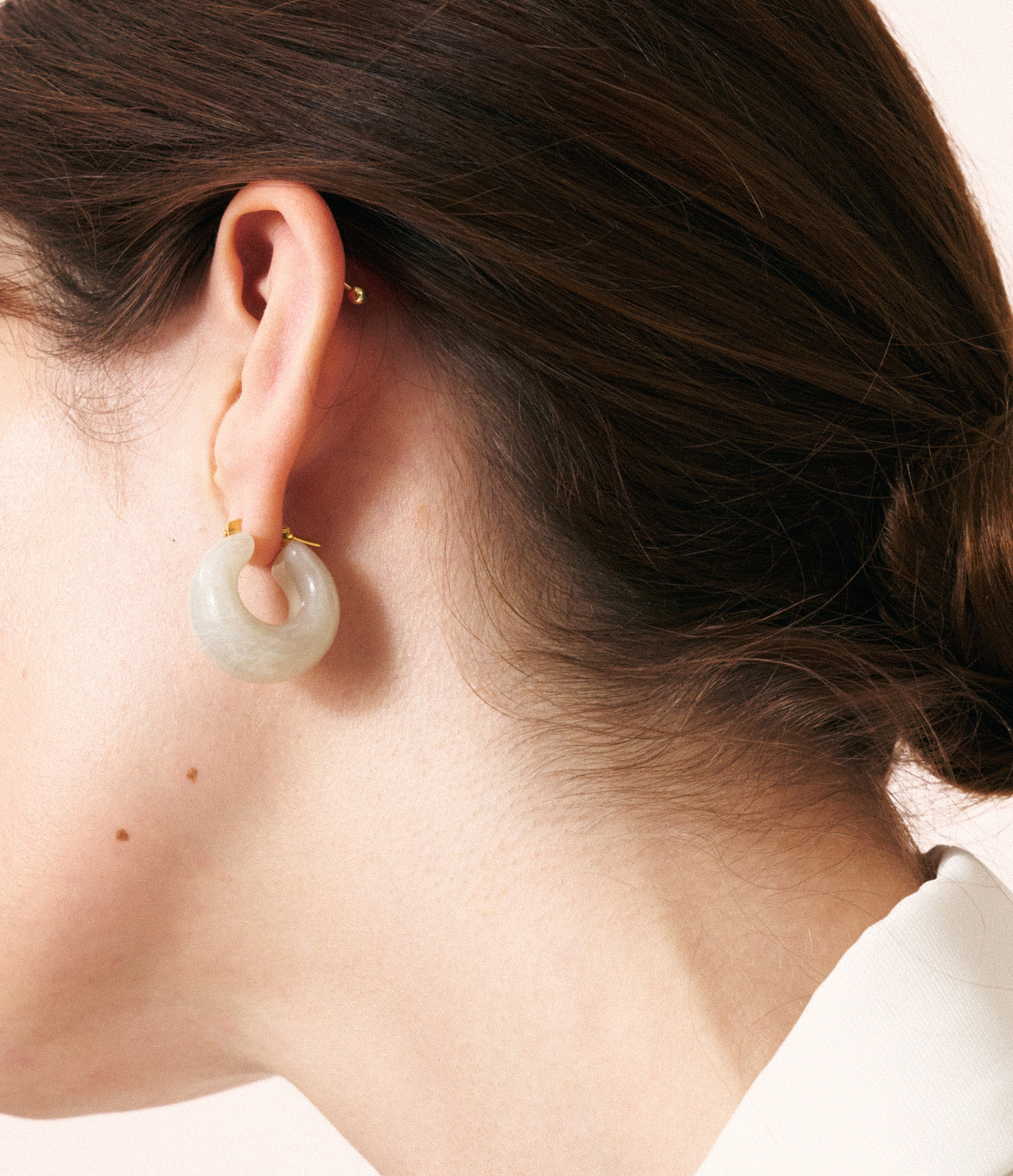 Boucles d'oreilles Circlet Snow White Marble