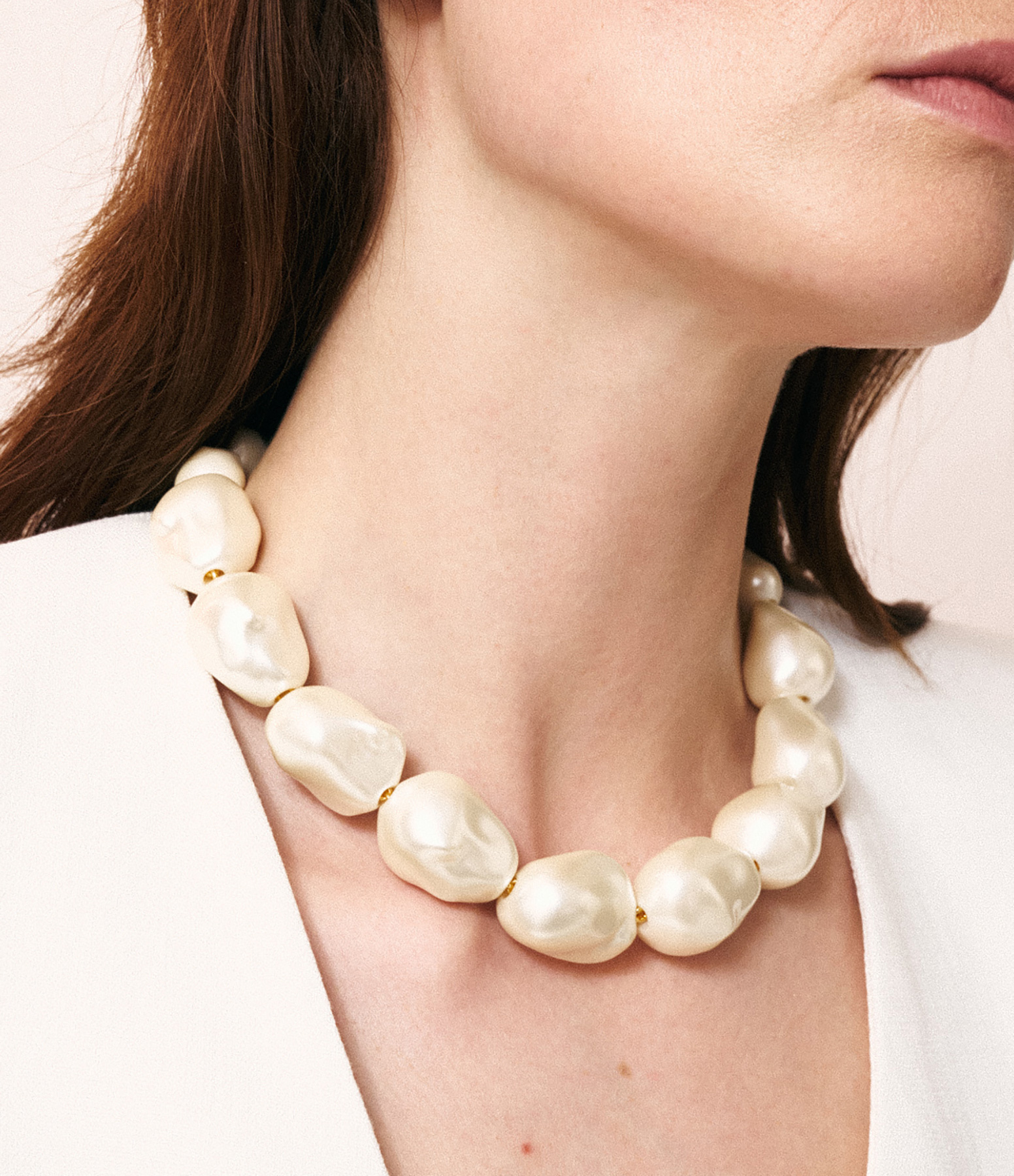 Collier Big Organic Pearl Short Perle