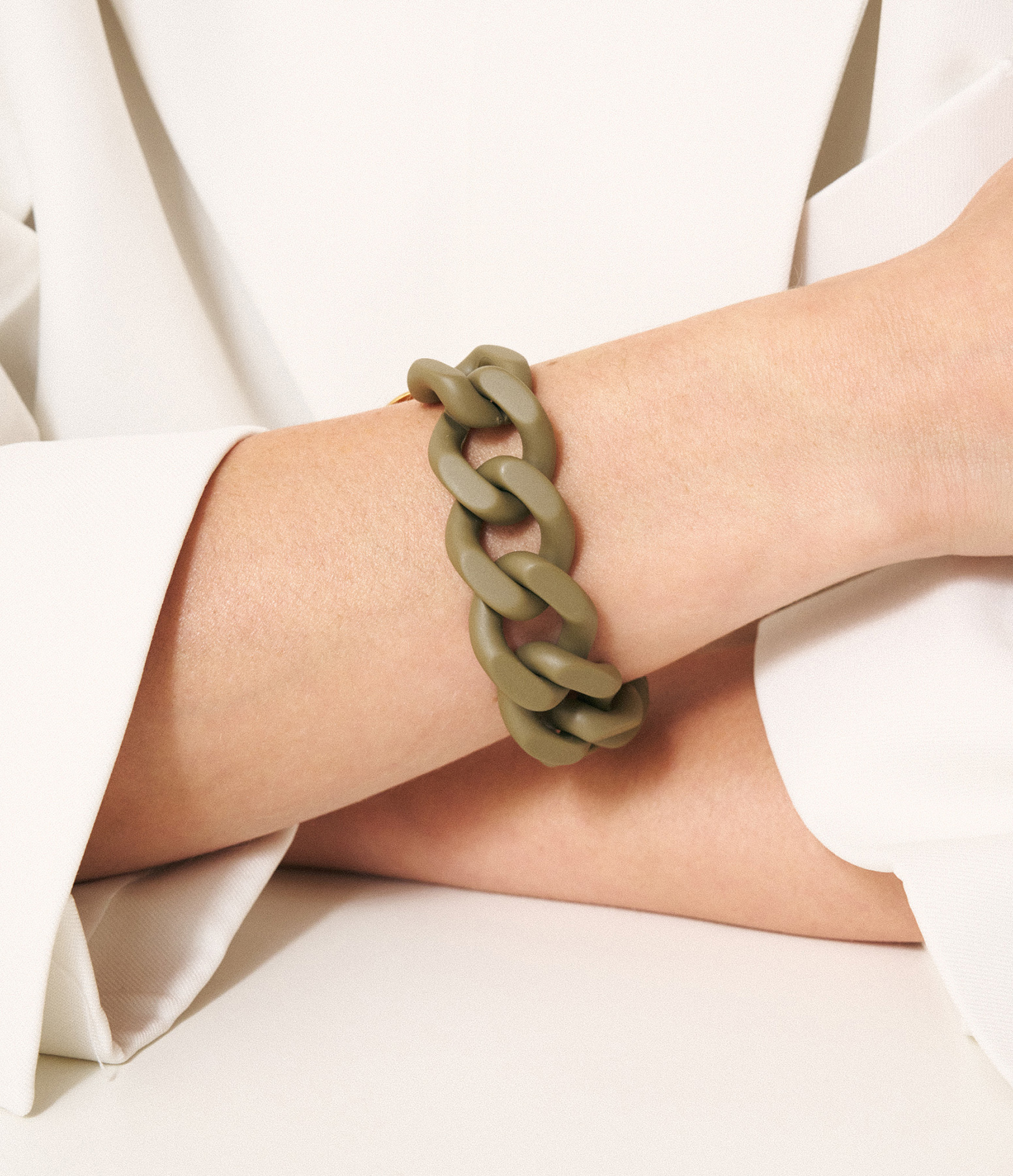 Bracelet Flat Chain Matt Olive