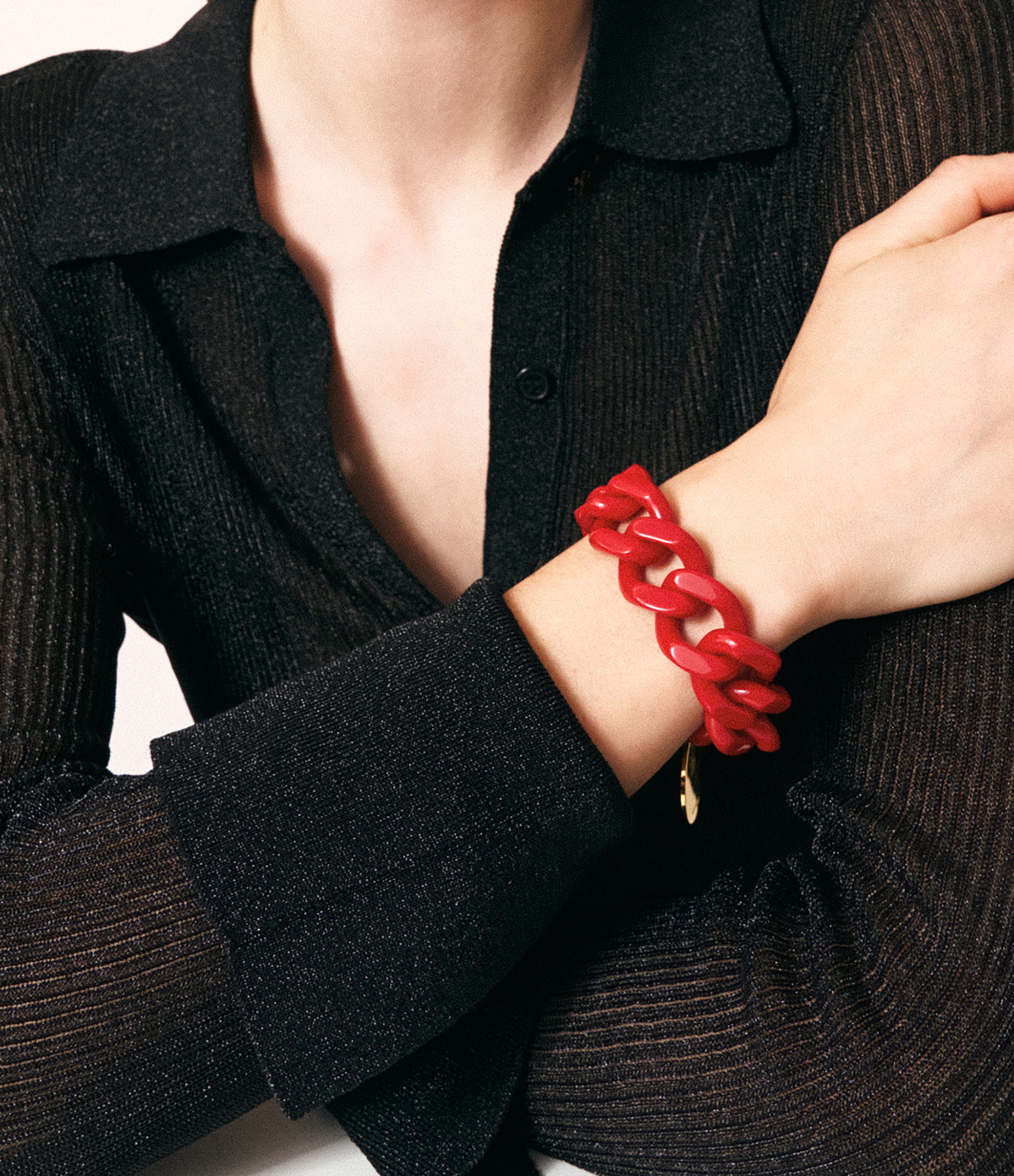 Bracelet Flat Chain Scarlet Red