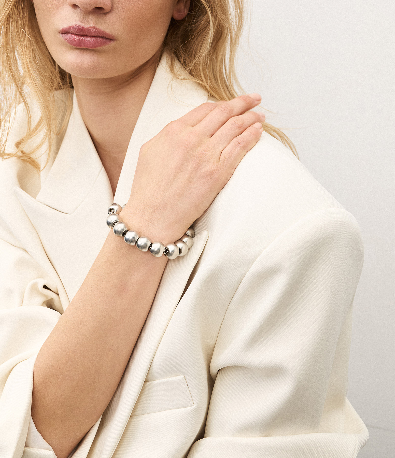Bracelet Mini Beads Silver Vintage