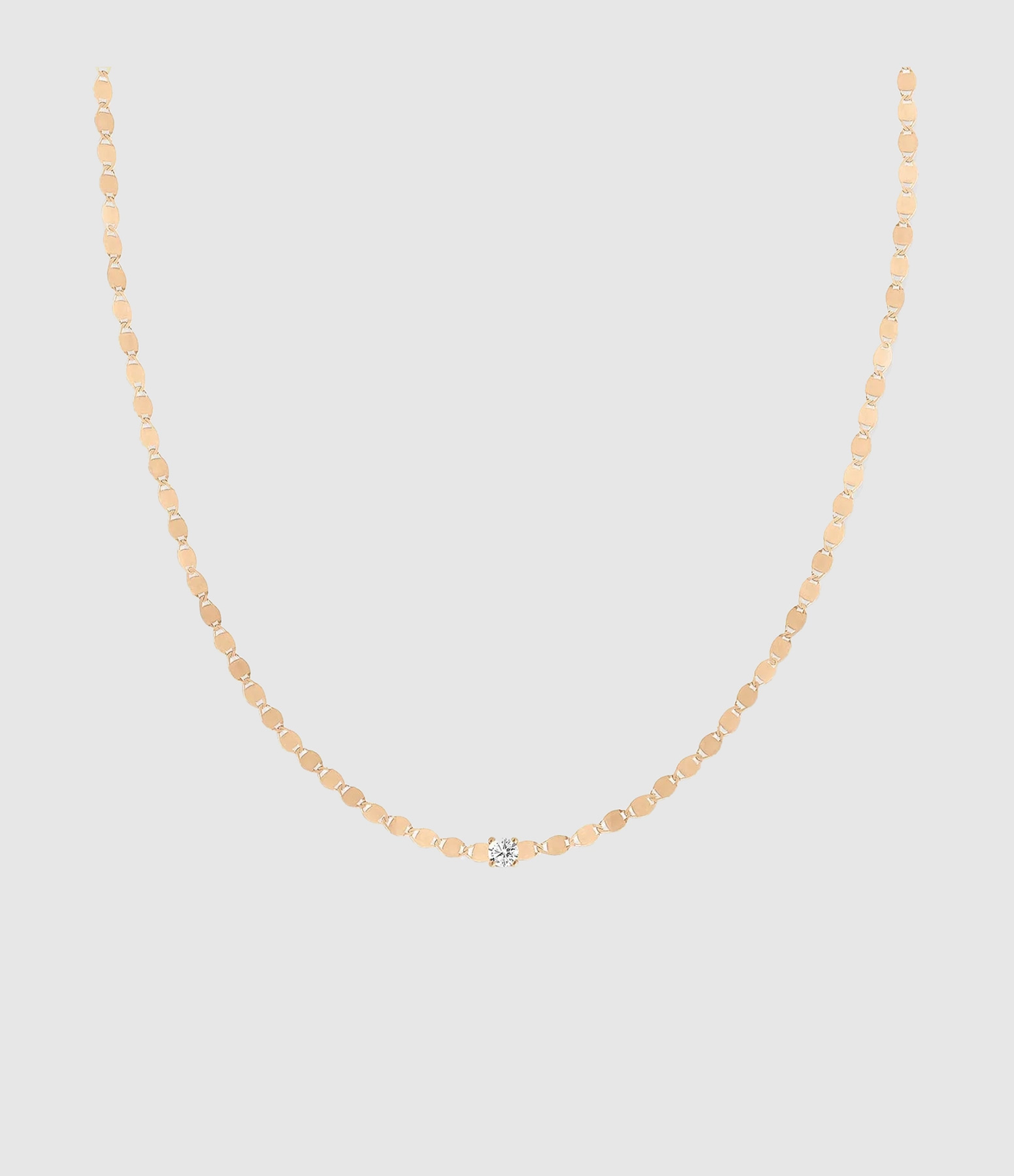 Collier Chaîne Skin Tattoo Diamants Or Rose 42 cm
