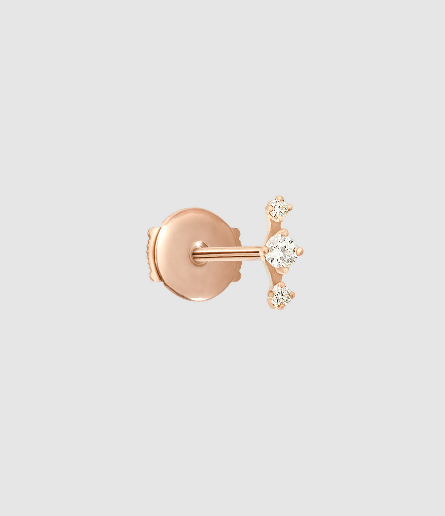 Boucle d'oreille Stardust Or Rose Trois Diamants (vendue à l'unité)
