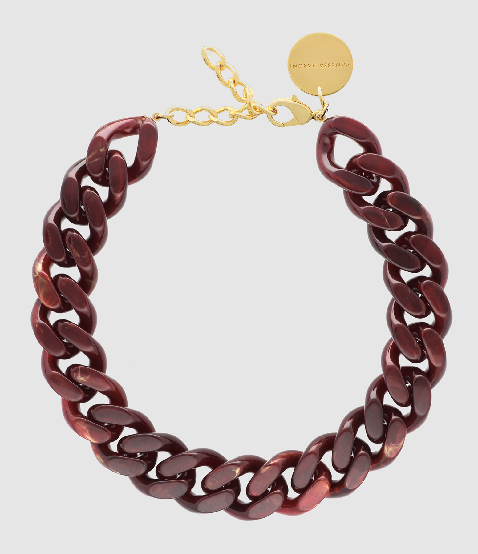 Collier Flat Chain Bordeaux Marble