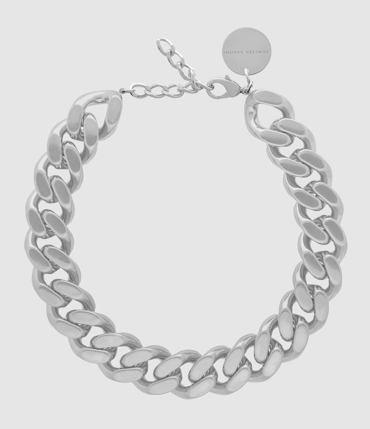 Collier Flat Chain Silver Vintage