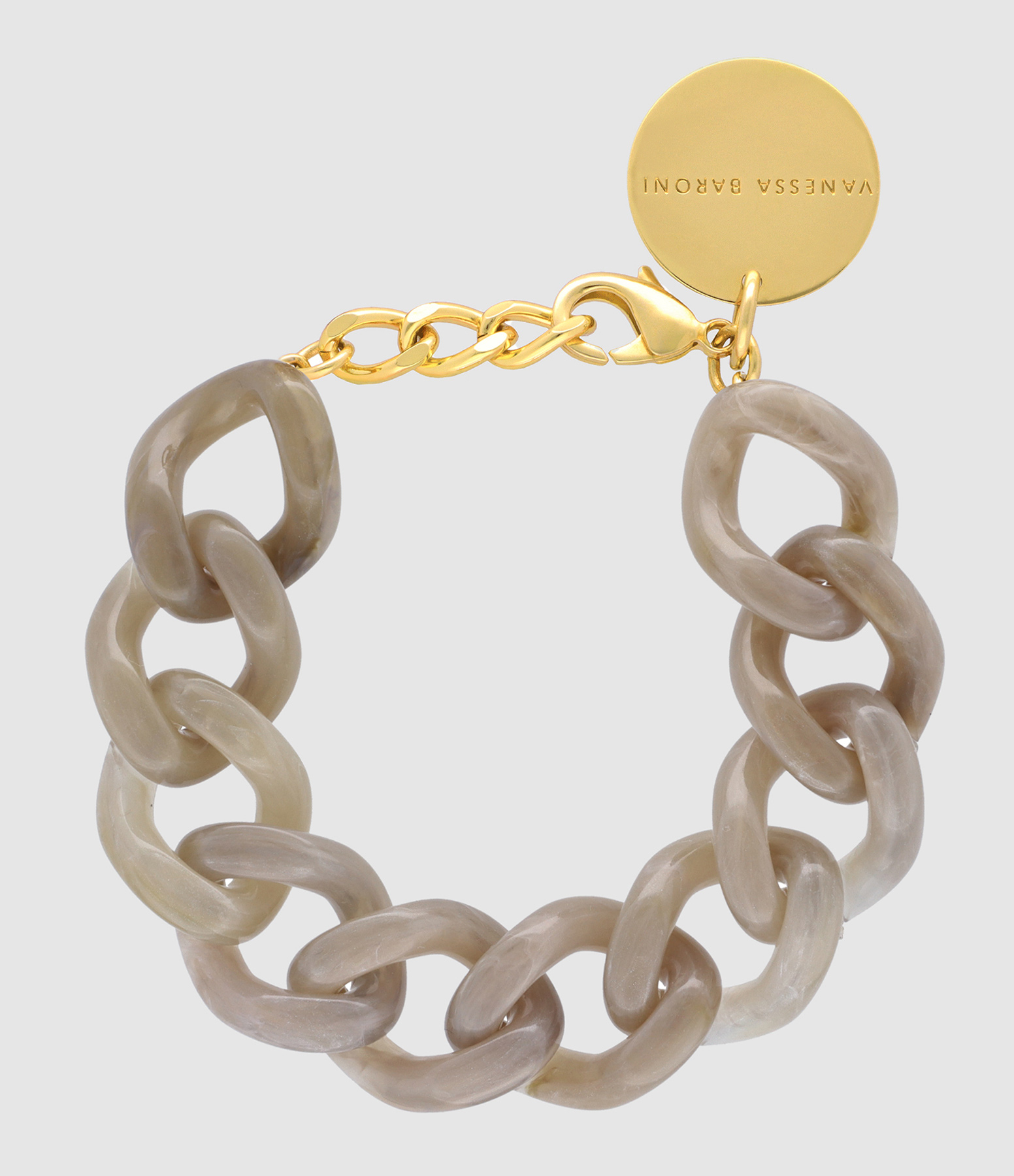 Bracelet Mini Flat Chain Greige Marble