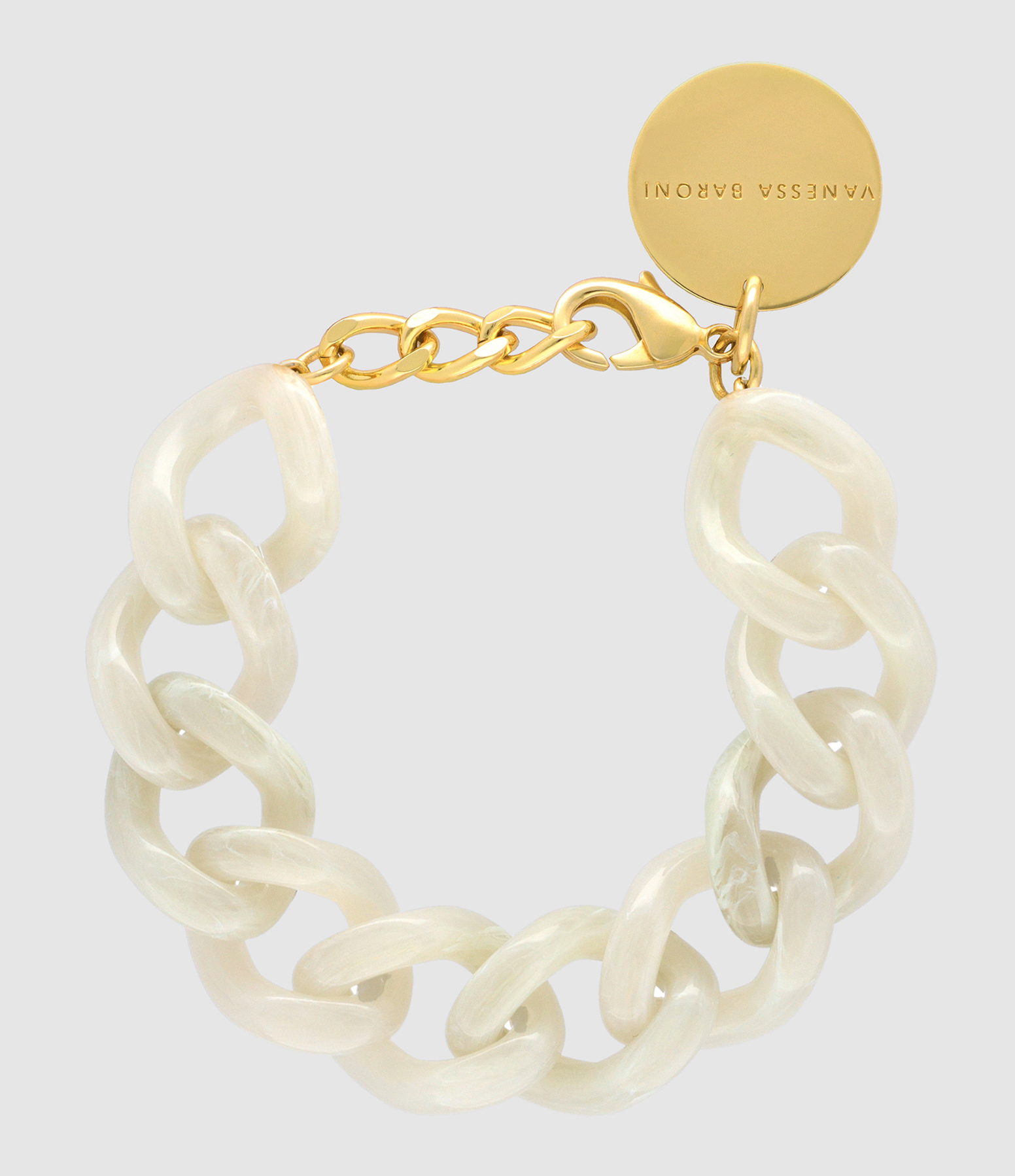 Bracelet Mini Flat Chain Snow White Marble