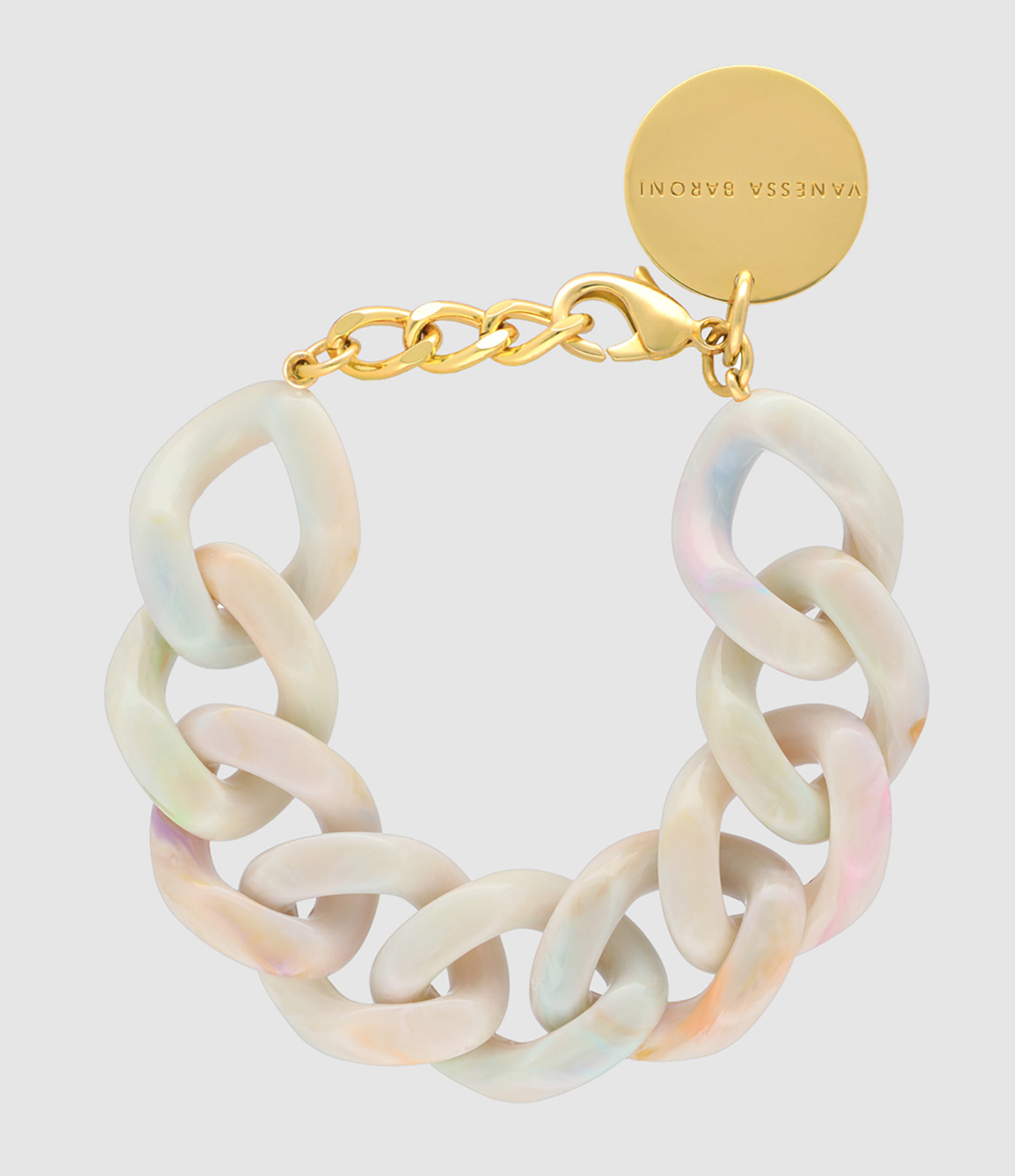 Bracelet Flat Chain Beige Multi