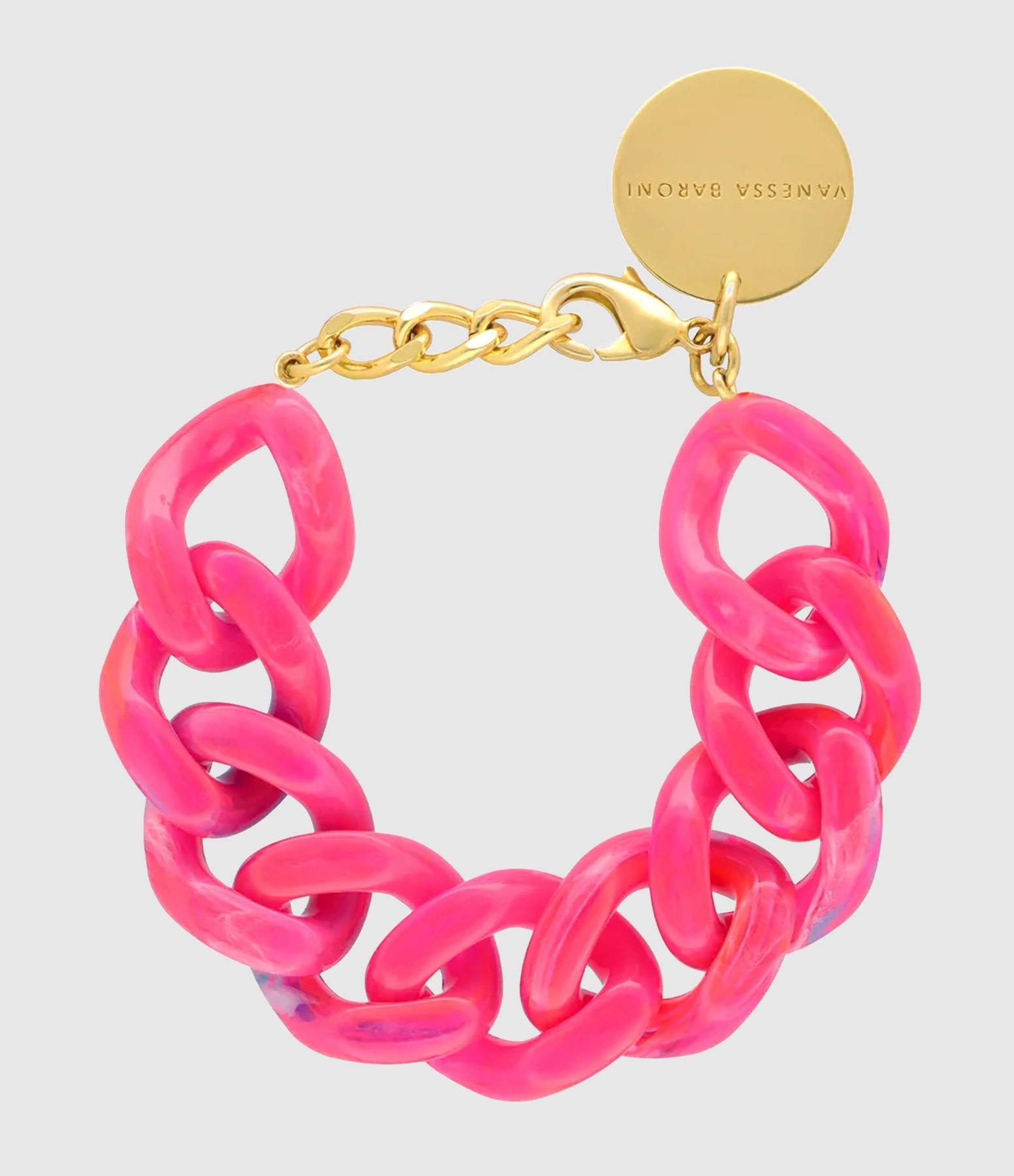 Bracelet Flat Chain Fuchsia Marble