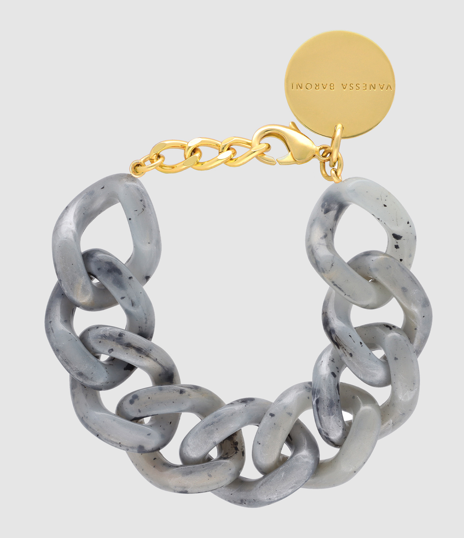 Bracelet Flat Chain Inked Grey Marble