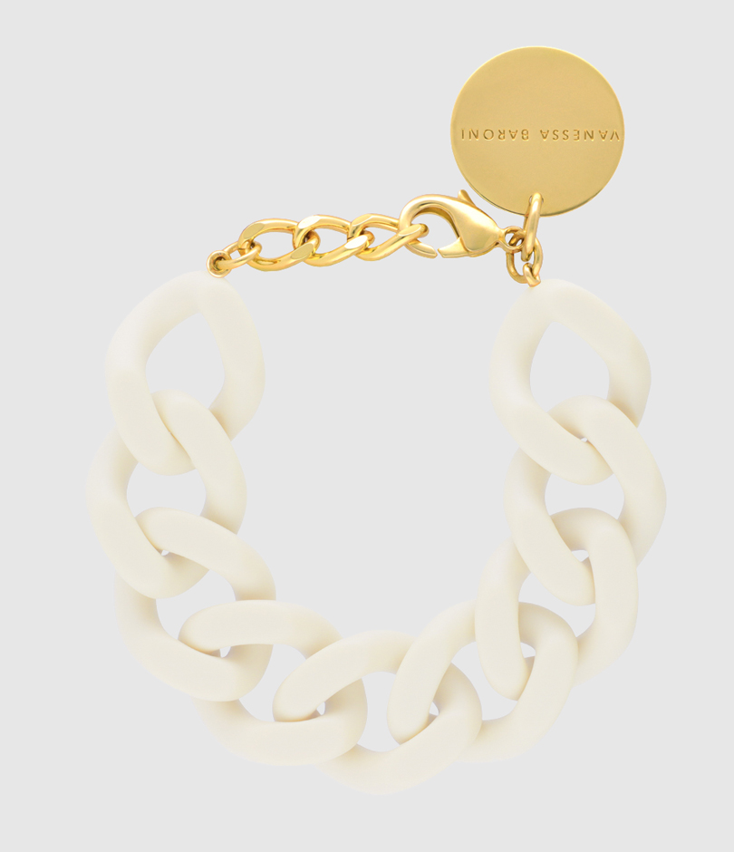 Bracelet Flat Chain Matt Off White