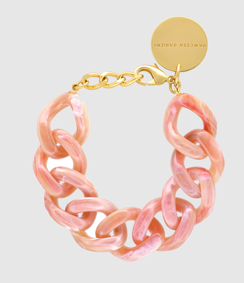 Bracelet Flat Chain Peach Marble