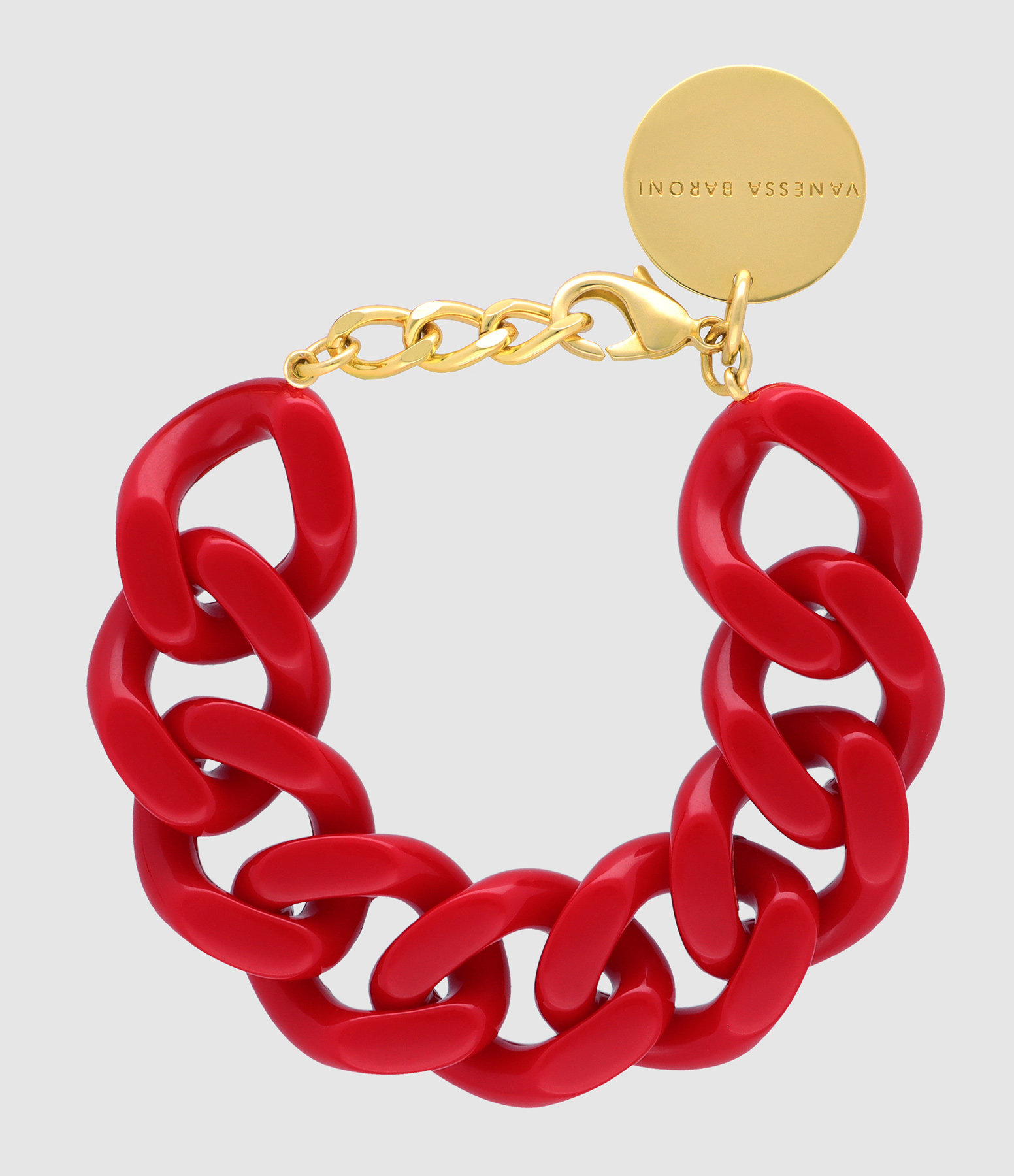 Bracelet Flat Chain Scarlet Red
