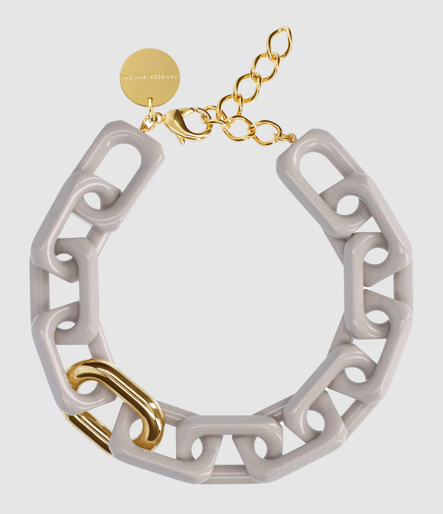 Collier Squared Gris Clair Doré
