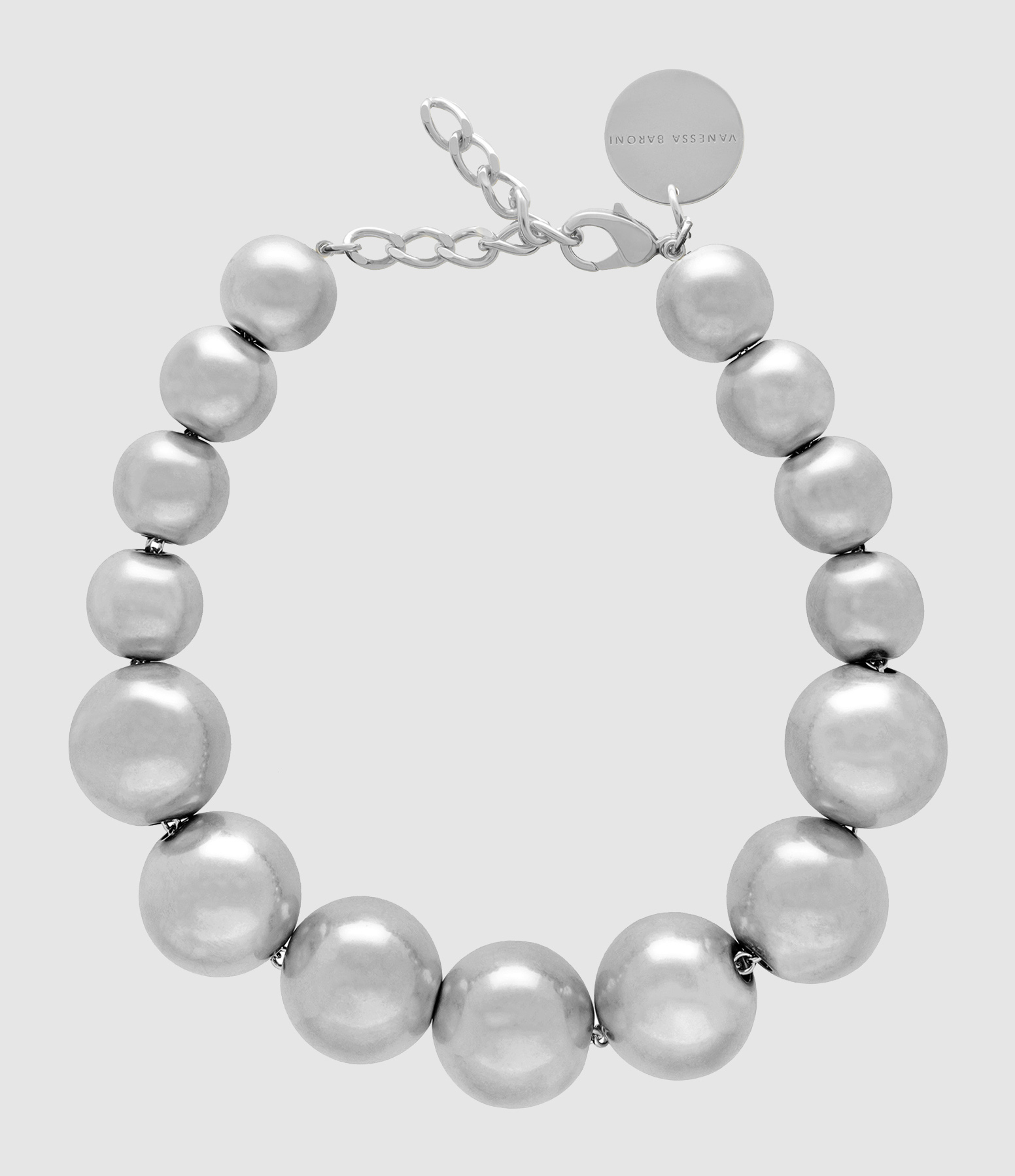 Collier Beads Silver Vintage