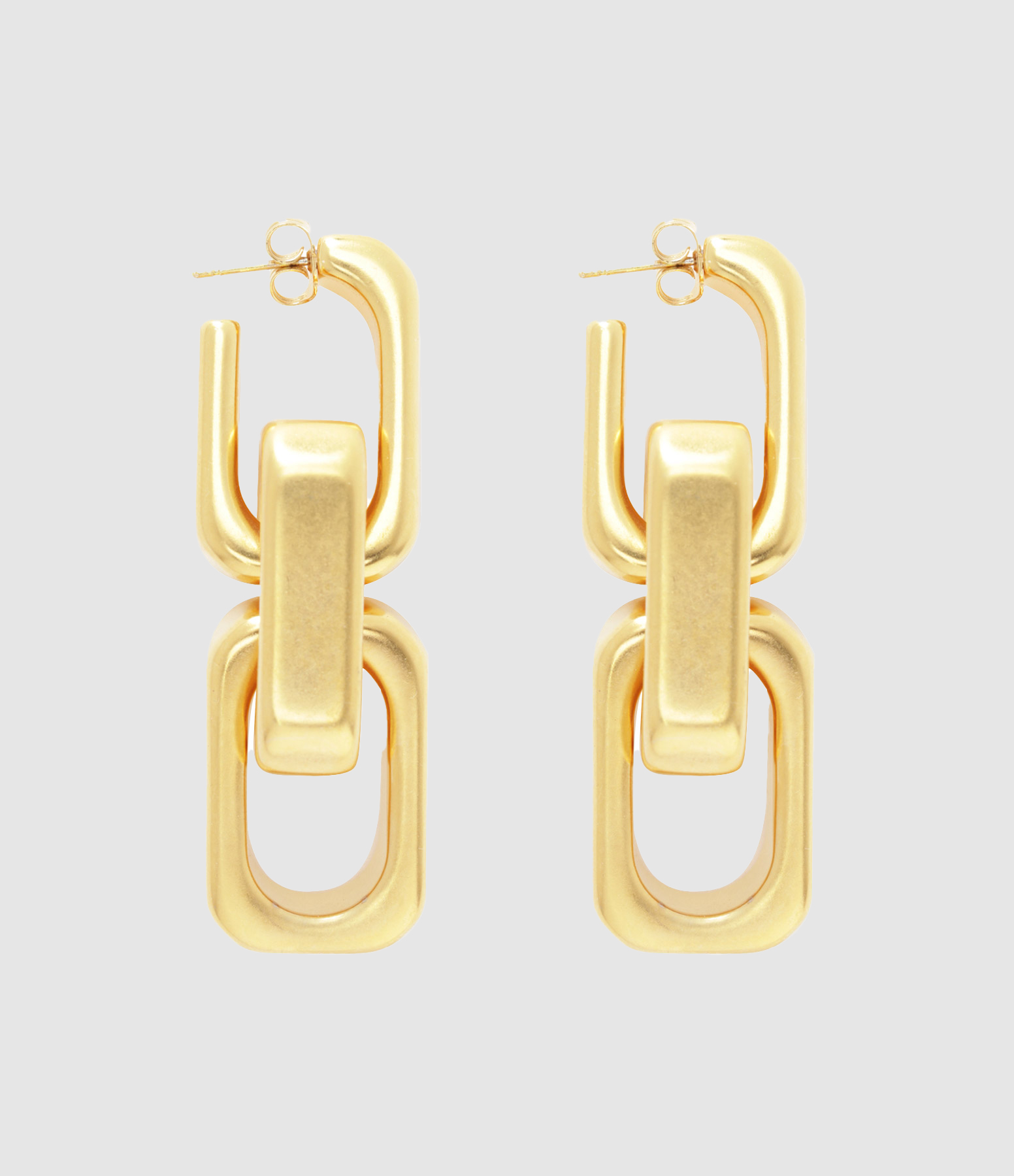 Boucles d'oreilles Big Tank Doré Vintage