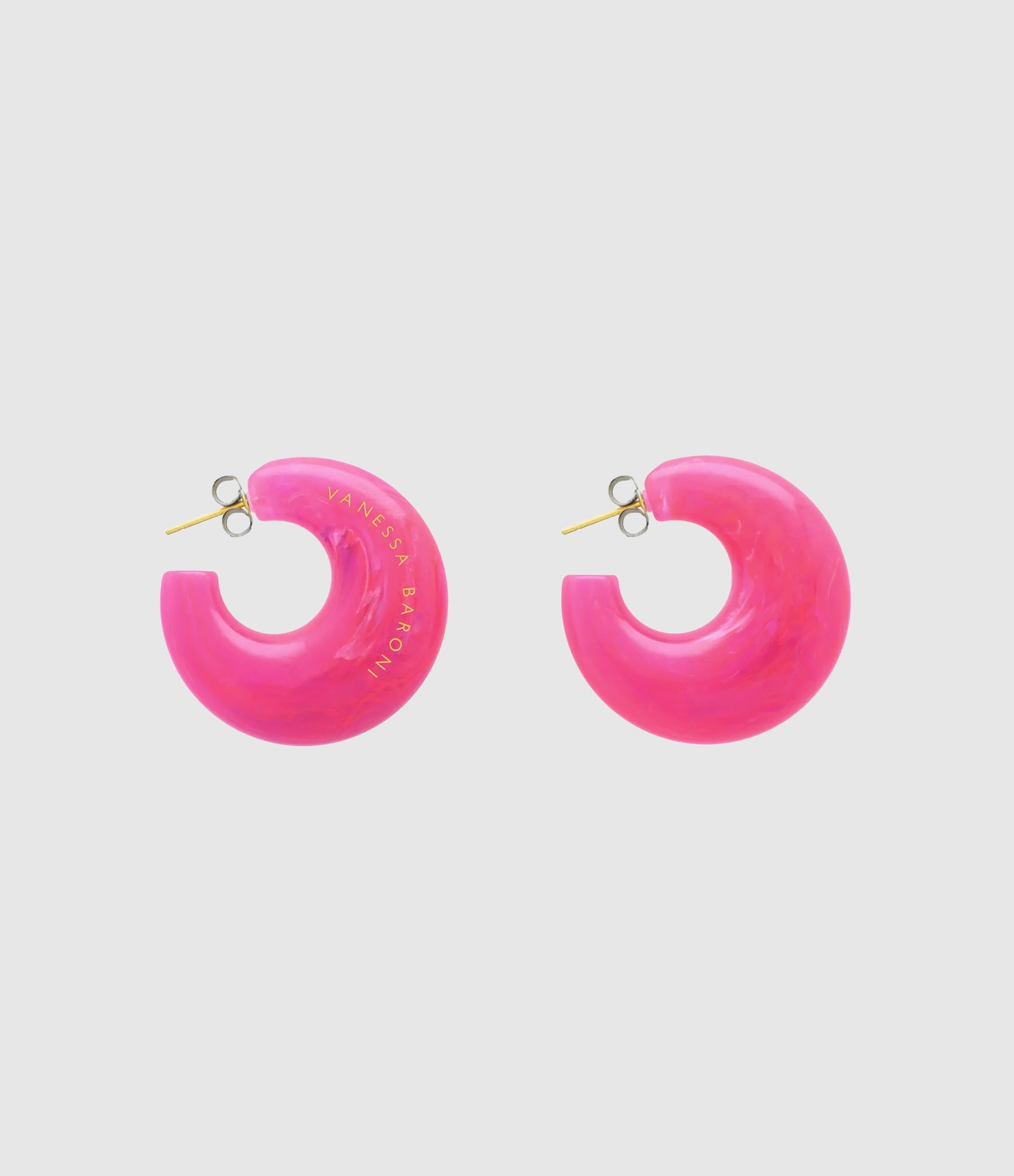 Boucles d'oreilles Moon Fuchsia Marble
