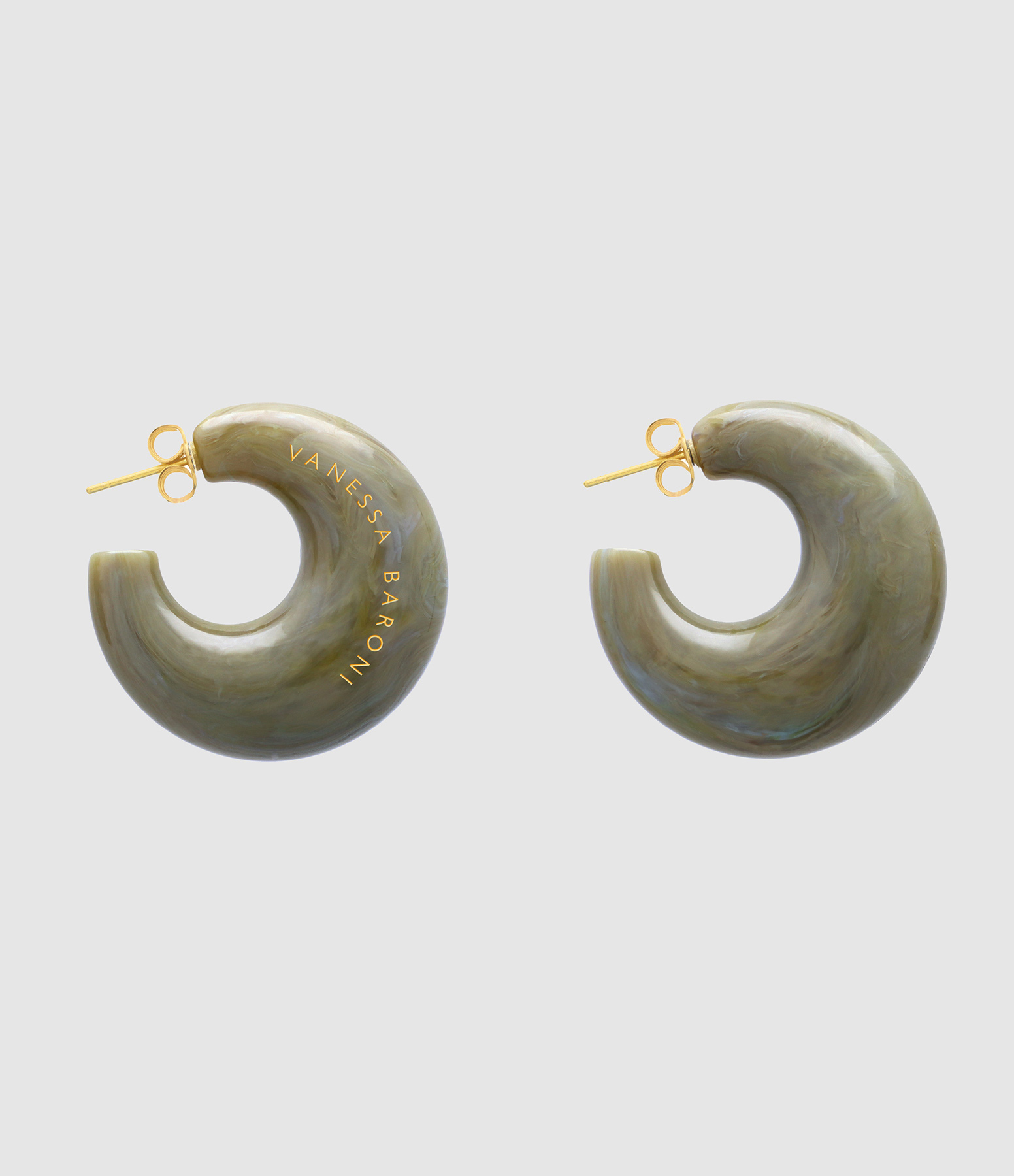Boucles d'oreilles Moon Light Olive Marble
