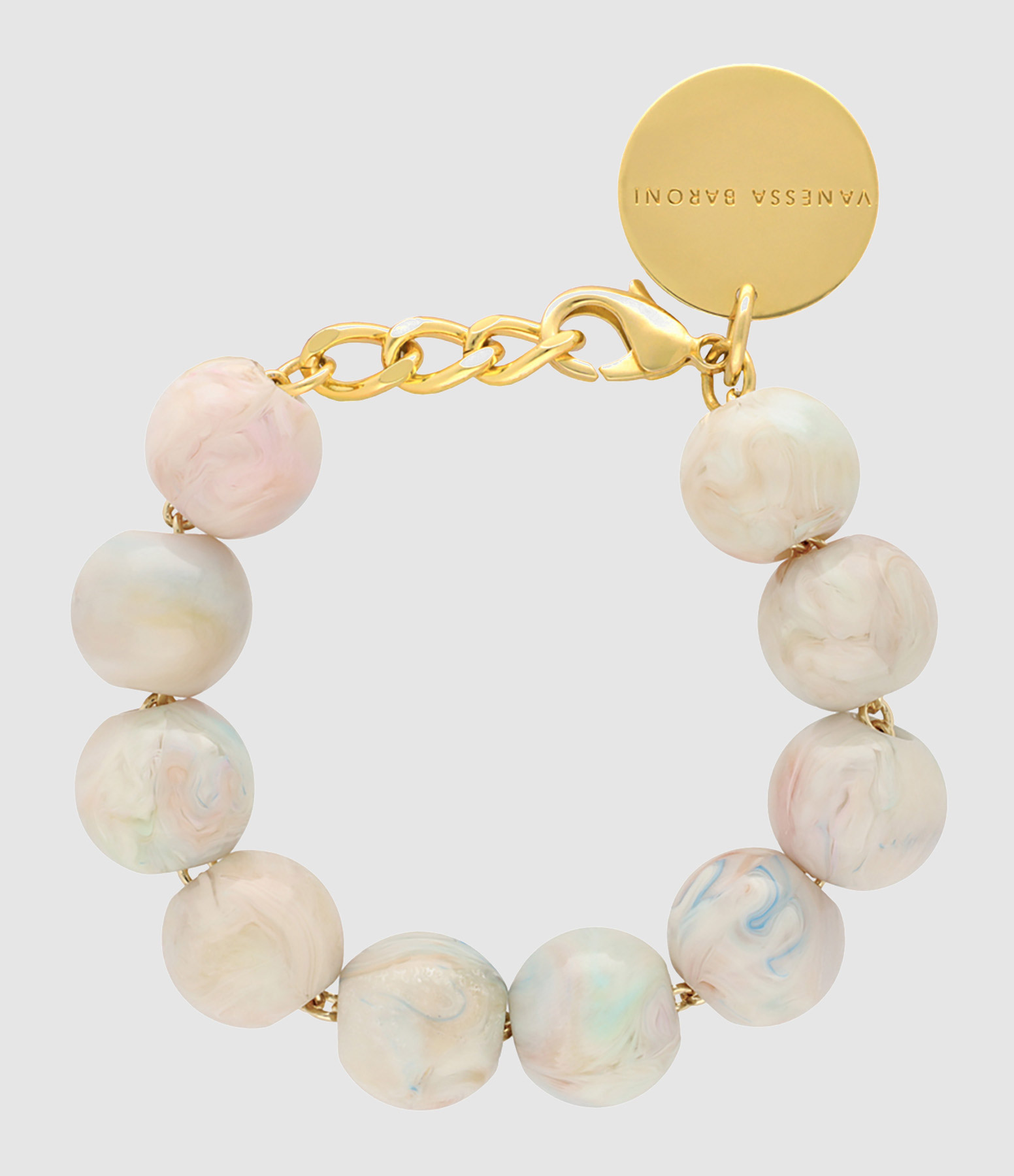 Bracelet Beads Beige Multi