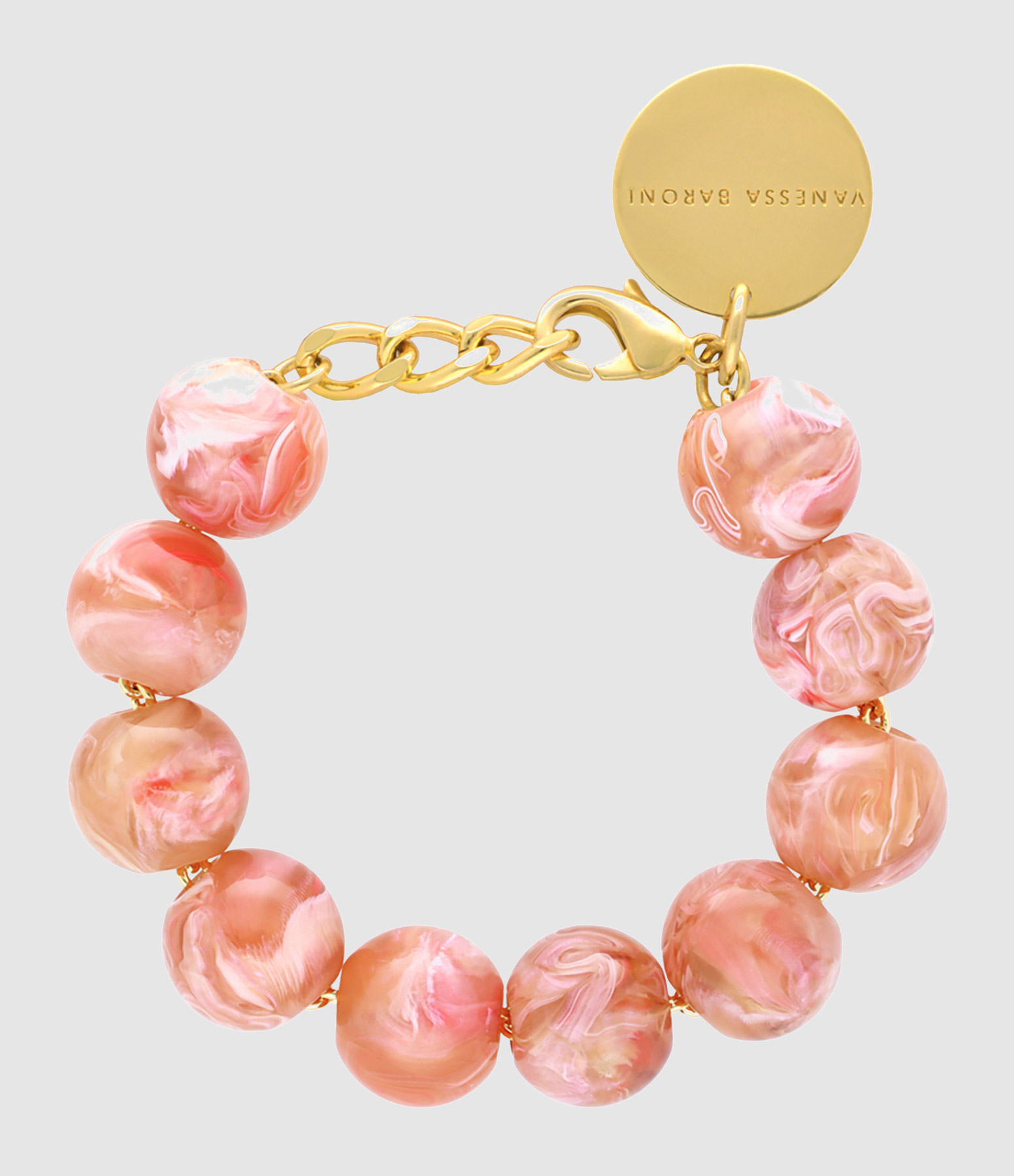 Bracelet Beads Peach Marble