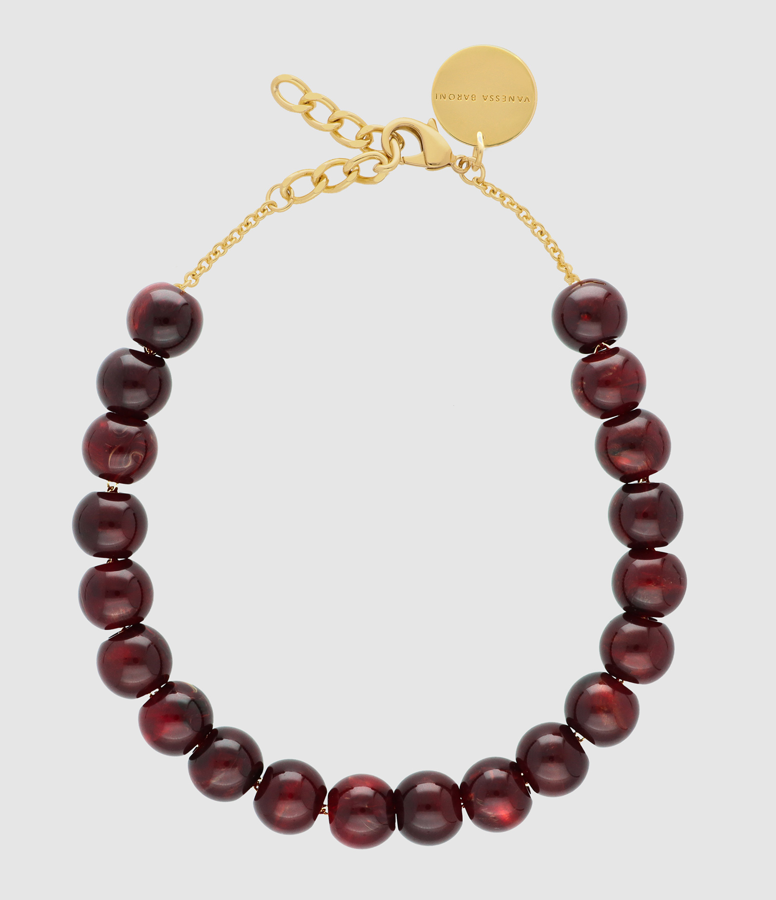 Collier Small Beads Bordeaux Marble