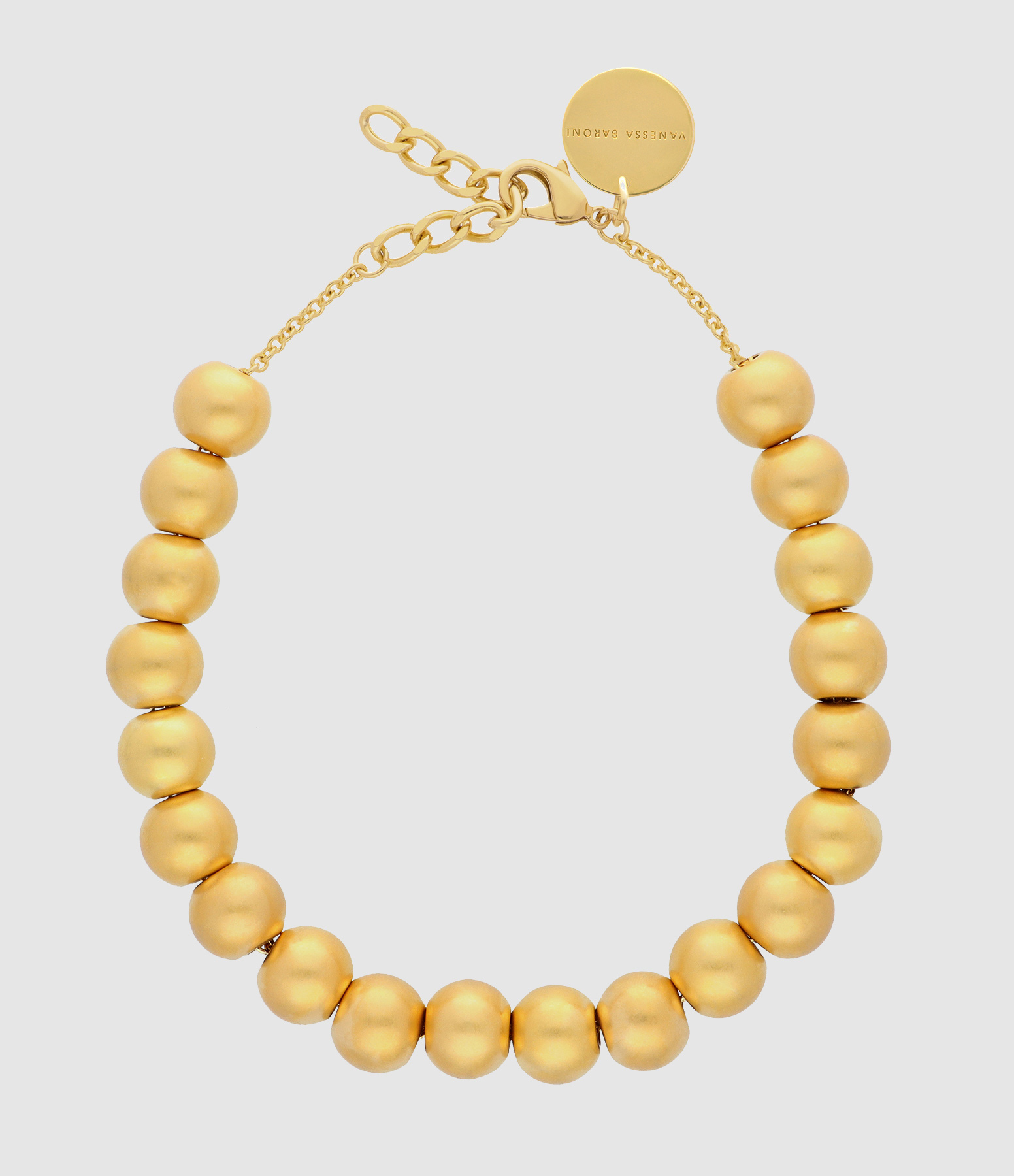 Collier Small Beads Short Gold Vintage