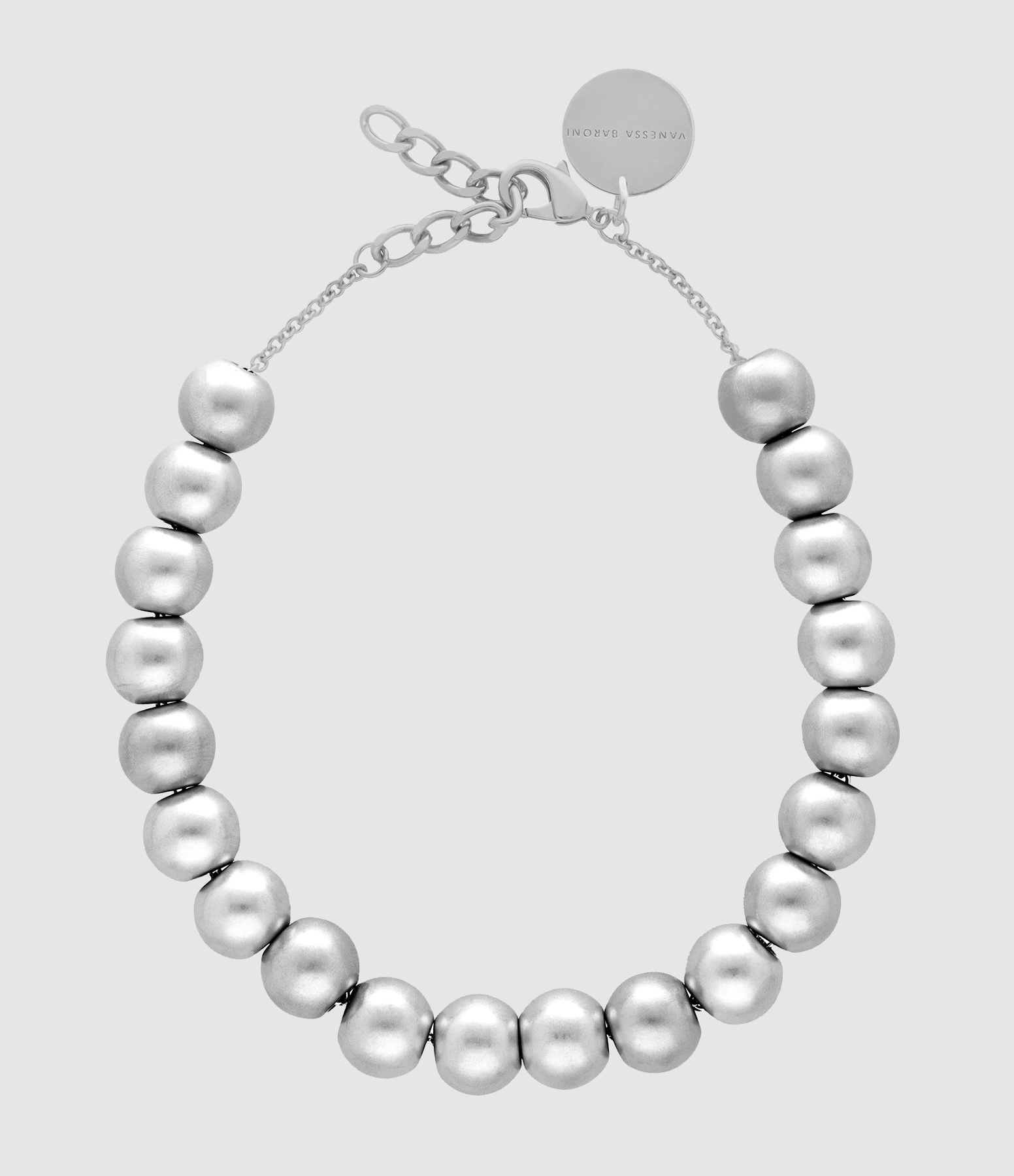 Collier Small Beads Short Silver Vintage