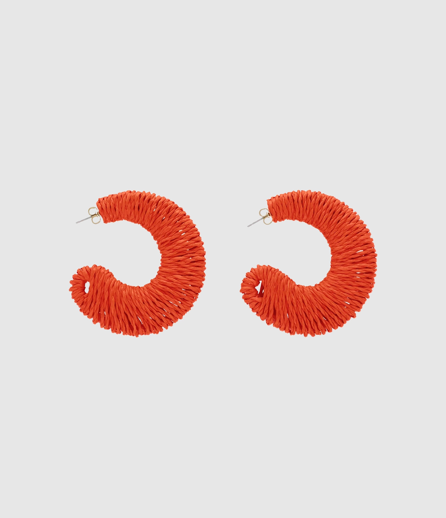 Boucles d'oreilles Big Moon Raffia Orange