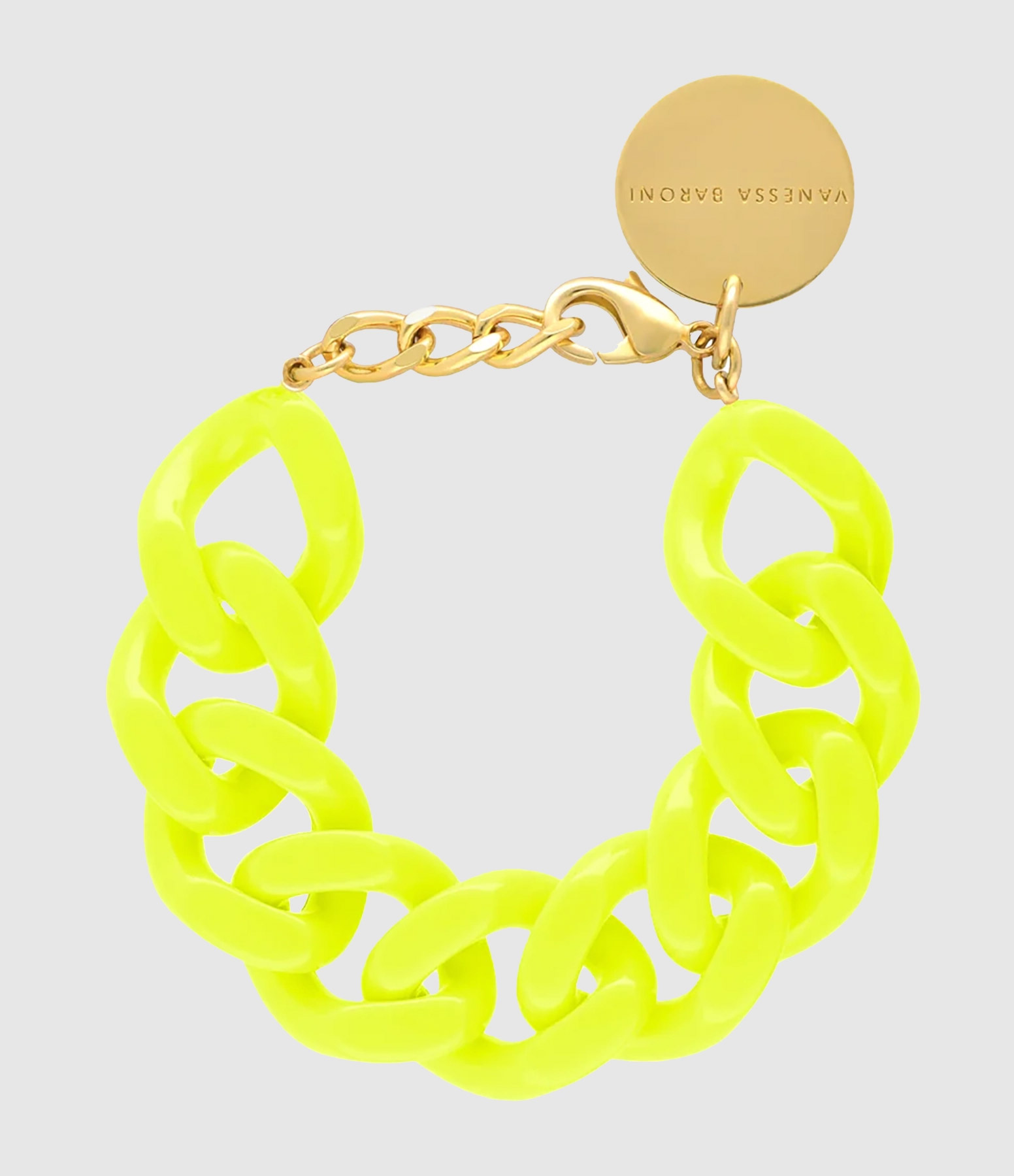 Bracelet Flat Chain Neon Yellow