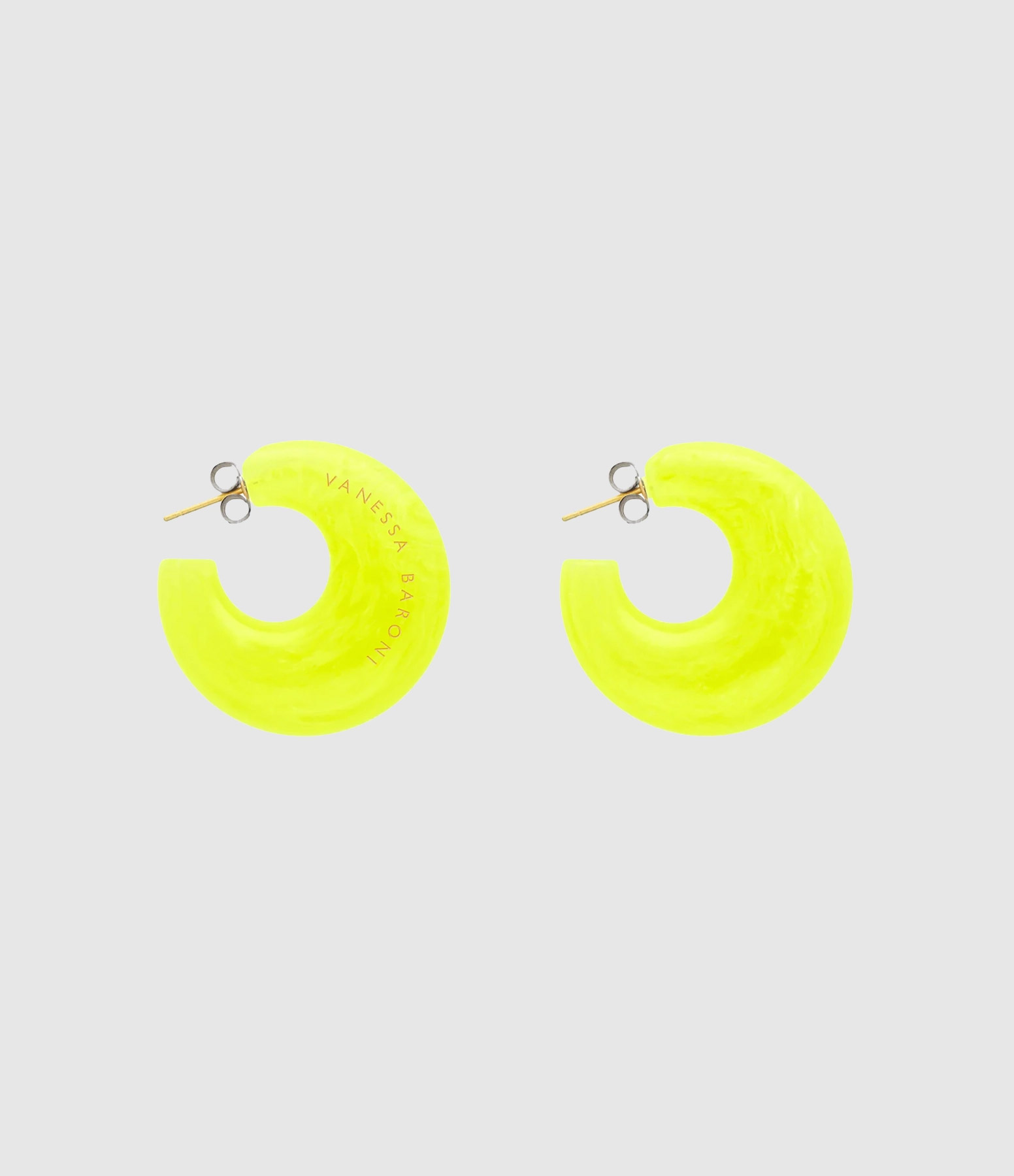 Boucles d'oreille Moon Neon Yellow Marble