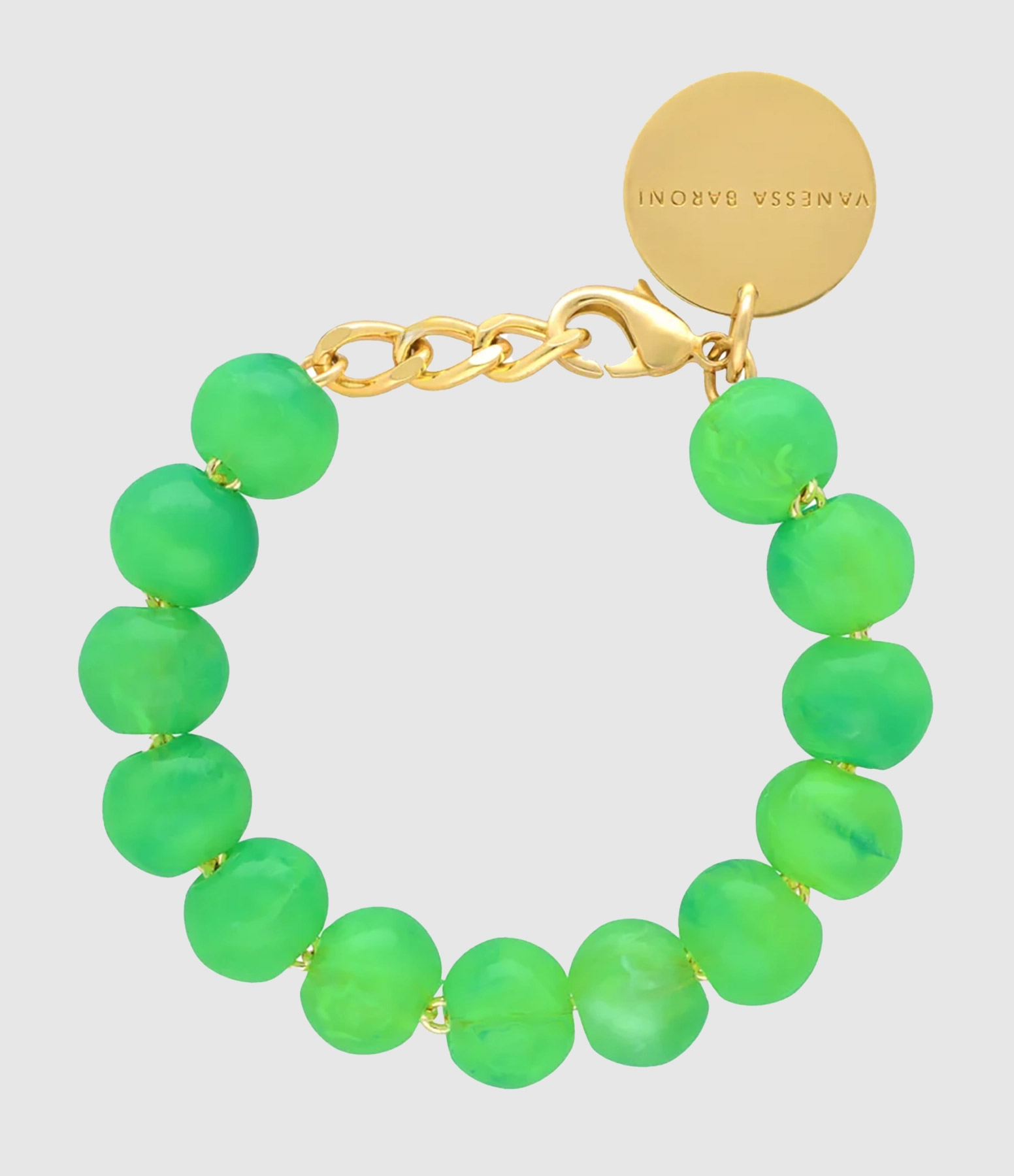 Bracelet Mini Beads Neon Green Marble
