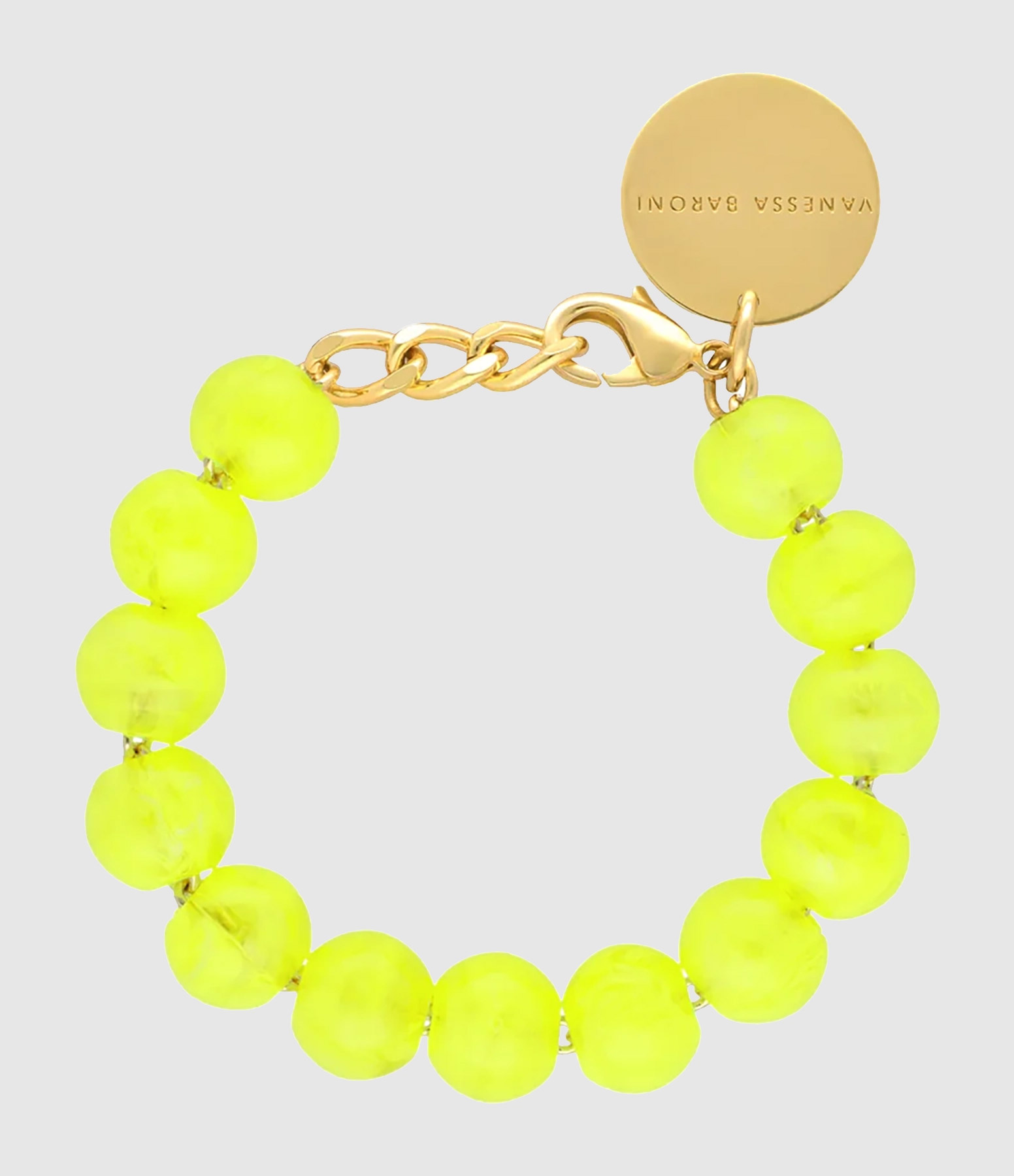 Bracelet Mini Beads Neon Yellow Marble