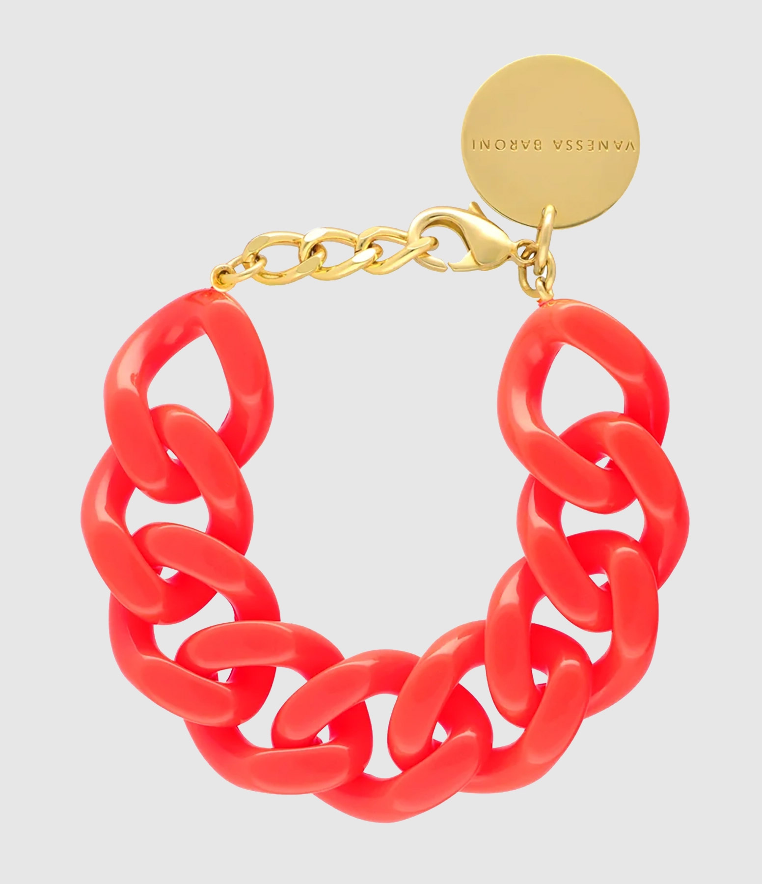 Bracelet Flat Chain Neon Coral