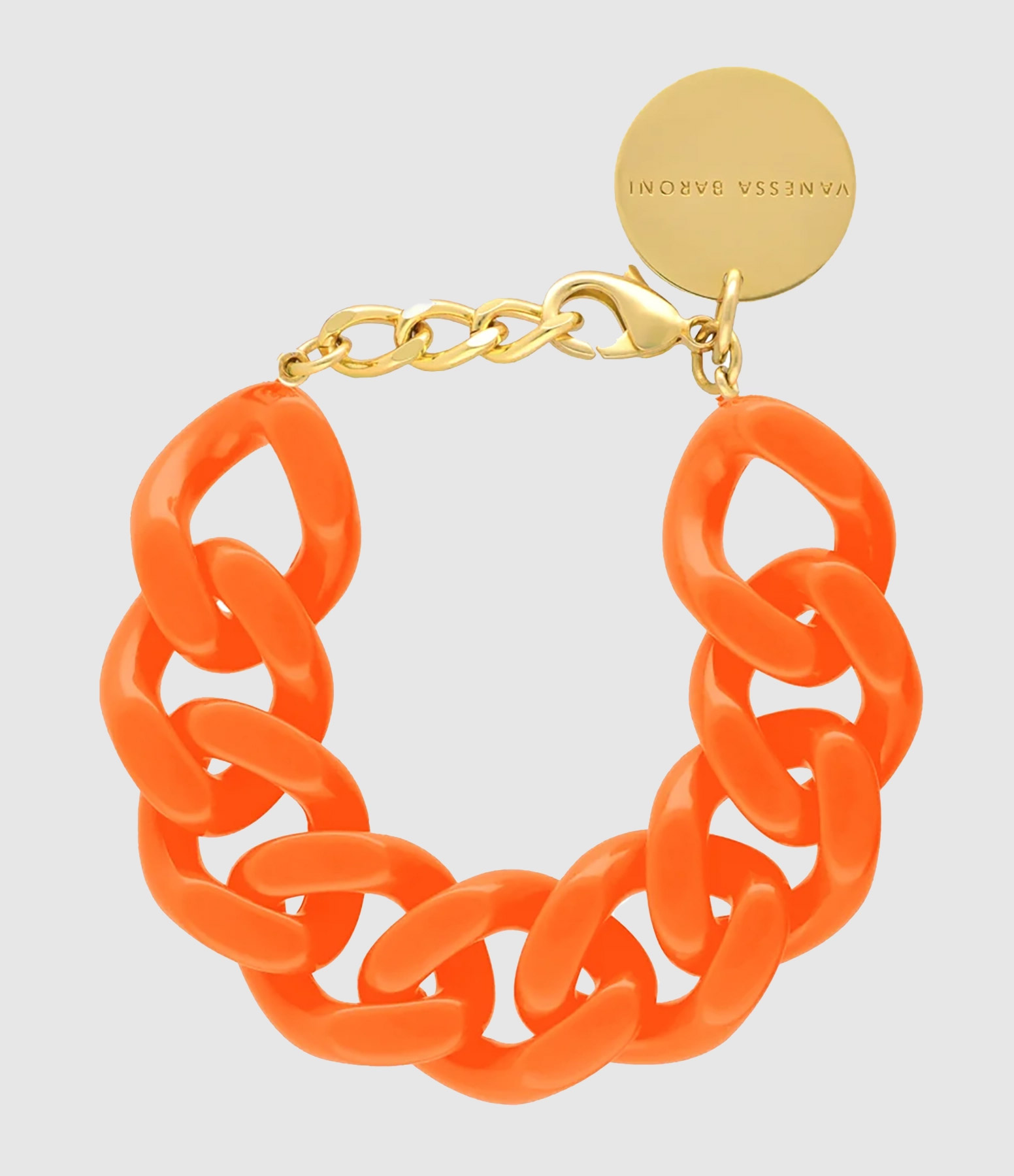 Bracelet Flat Chain Neon Orange