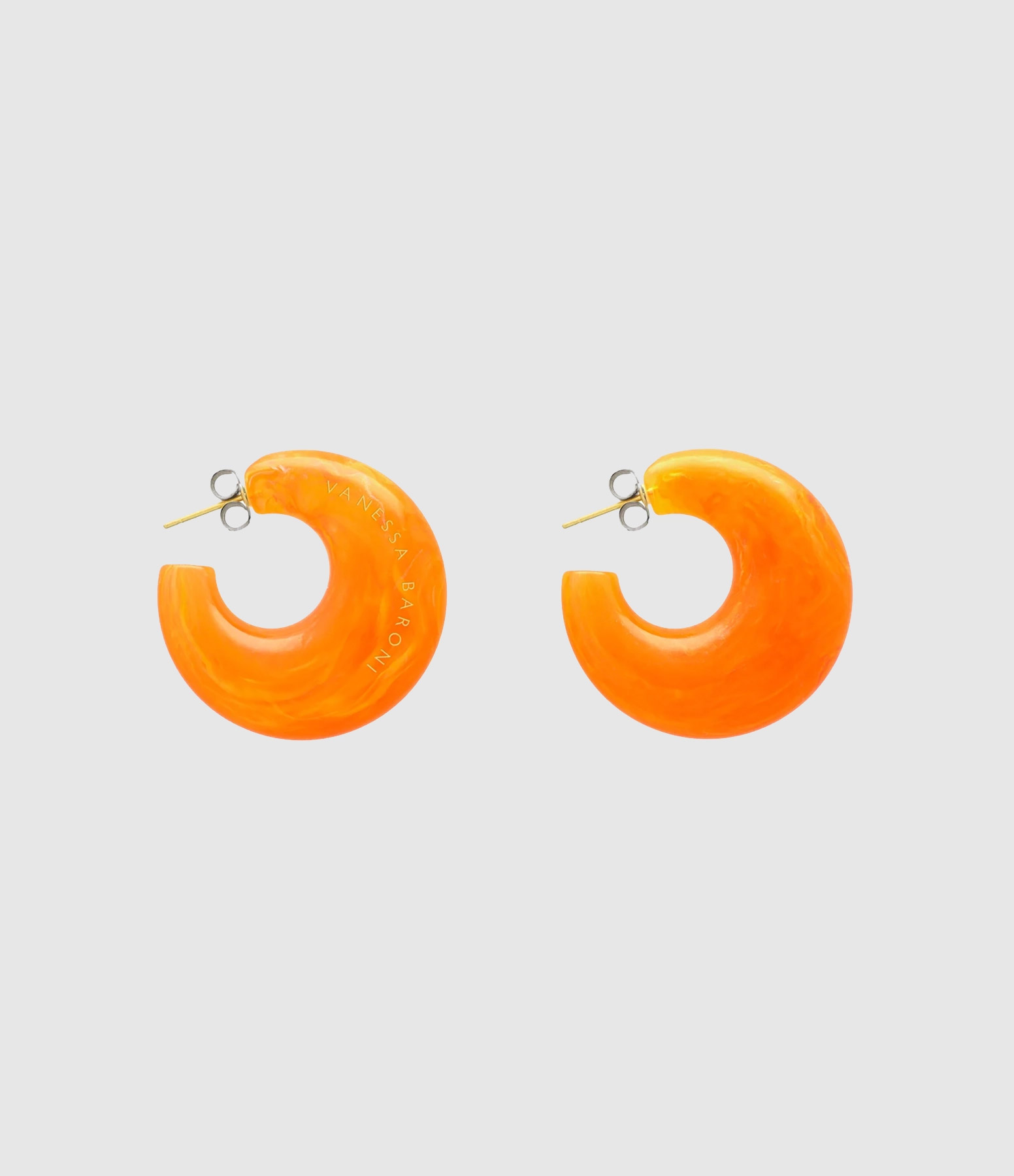 Boucles d'oreilles Moon Neon Orange Marble