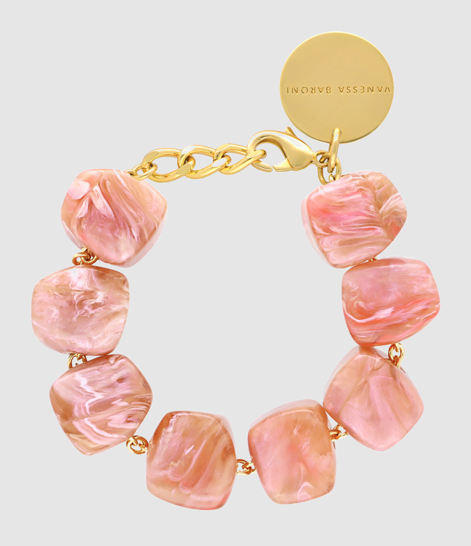 Bracelet Organic Shaped Peach Marble