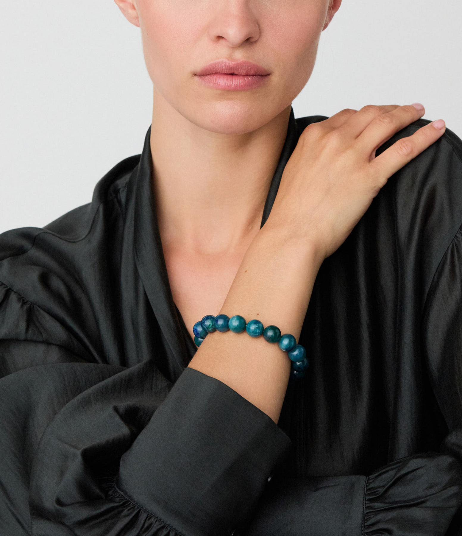 Bracelet Mini Beads Flex Teal Marble
