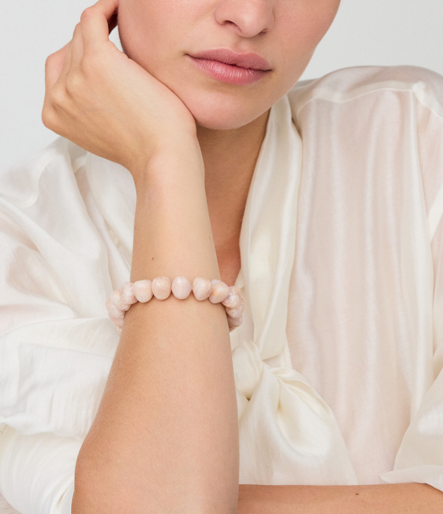 Bracelet Mini Stone Flex Ivory Rose Marble