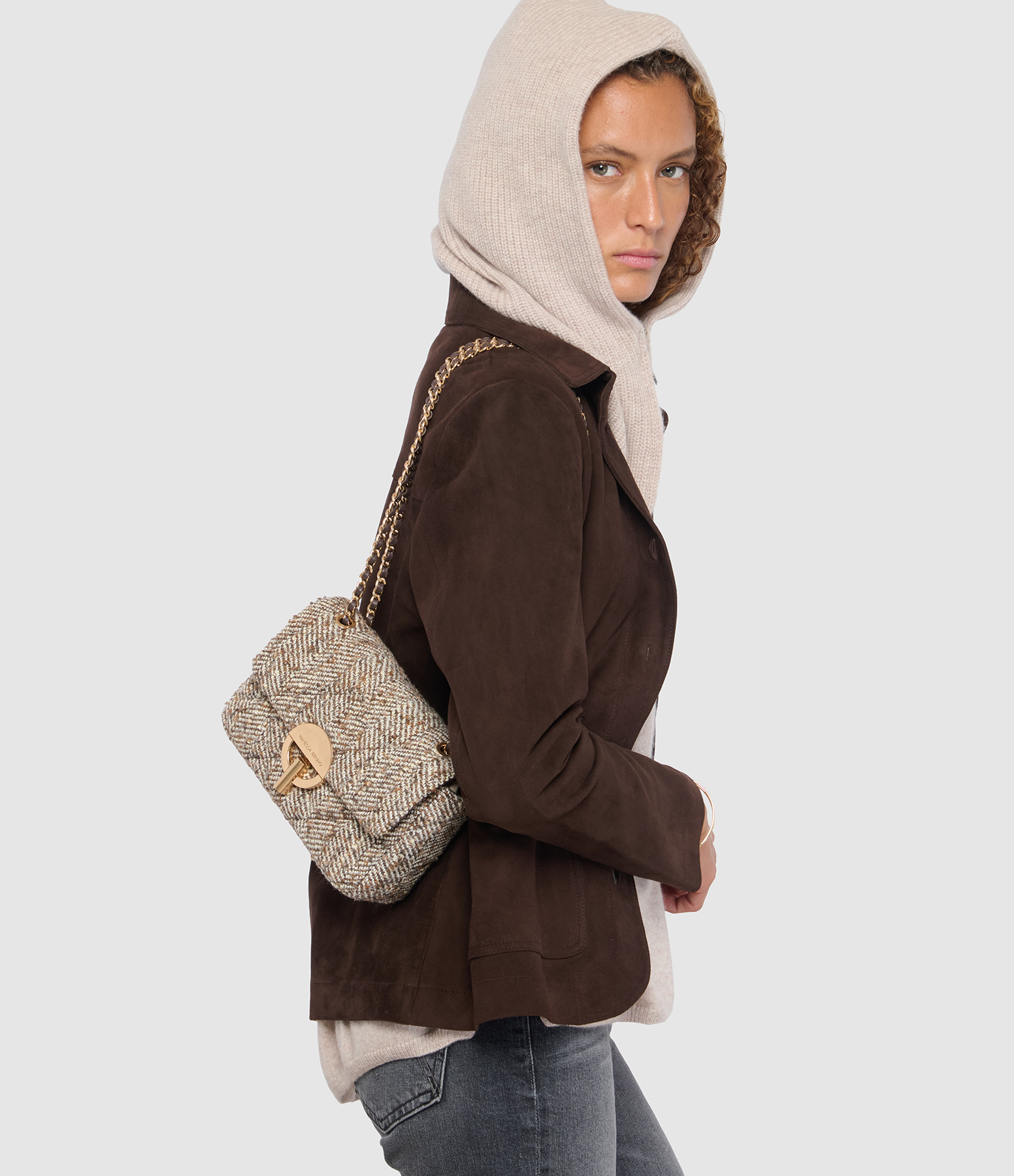 Sac Moon Moyen Taupe